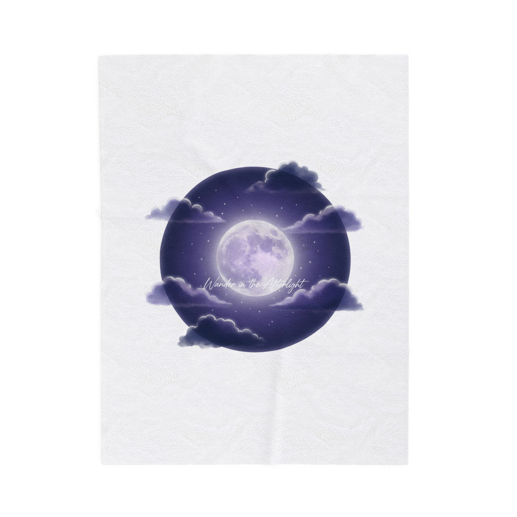 Afterlight Luminous Moonscape Velveteen Blanket | Night Bloom Aesthetic