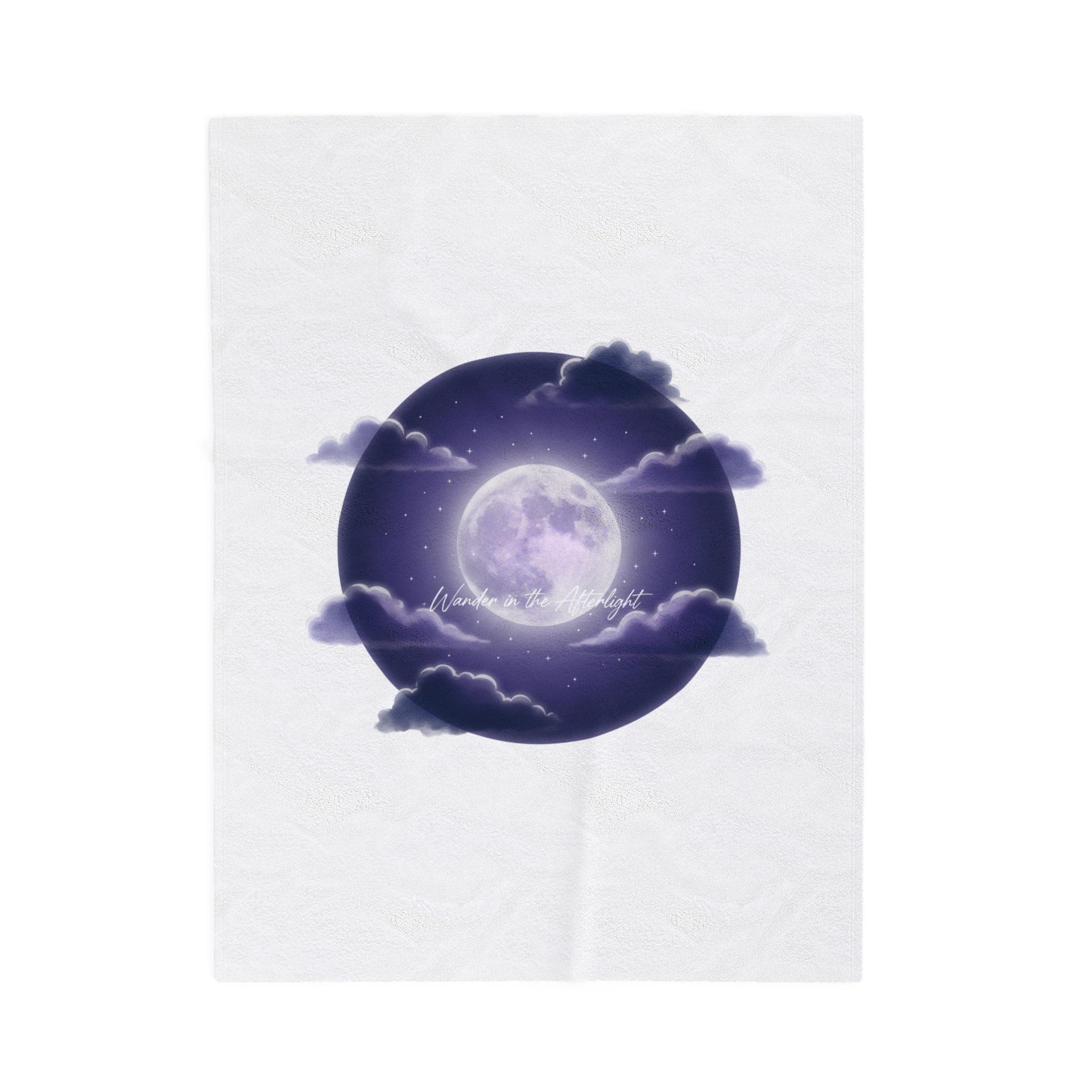 Afterlight Luminous Moonscape Velveteen Blanket | Night Bloom Aesthetic