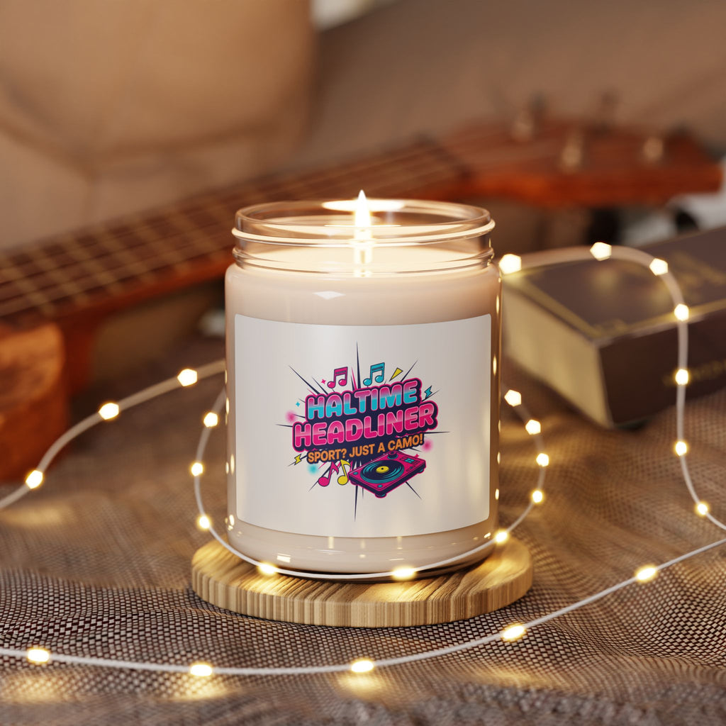 Halftime Headliner Soy Candle | Big Game Music Joke, Neon Concert Vibes