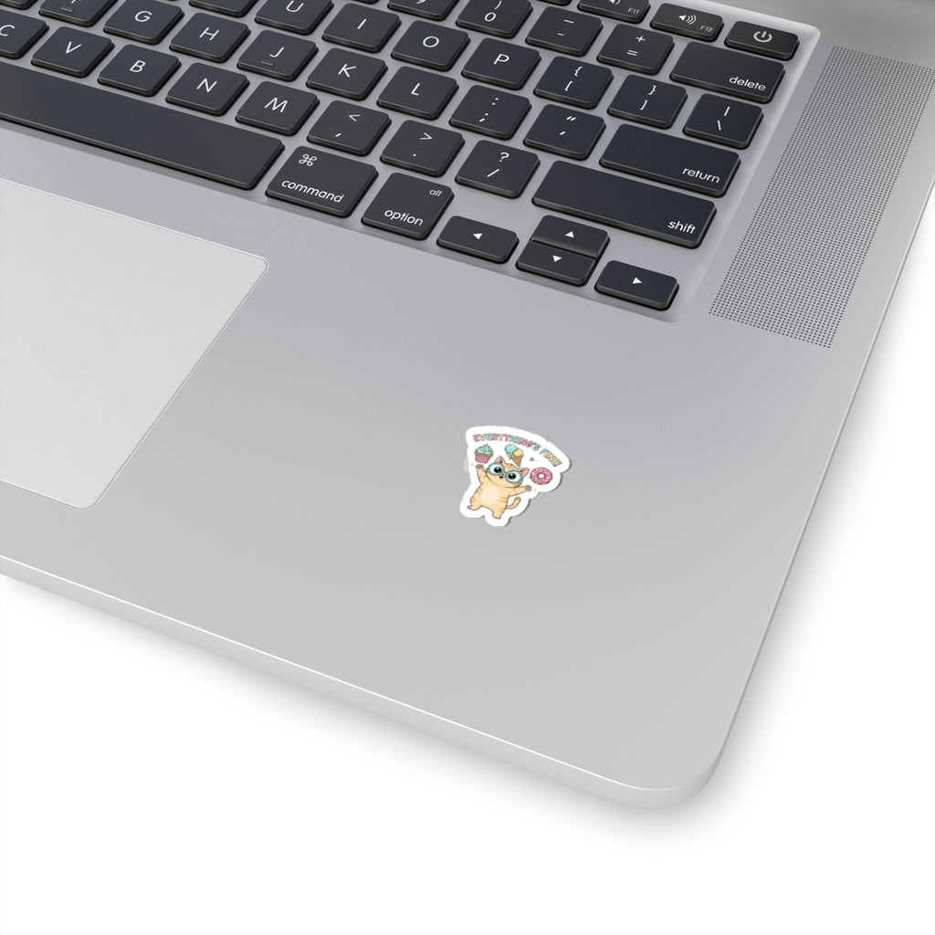 Everything's Fine Cat Sticker | mildly unhinged cute, chaotic kawaii