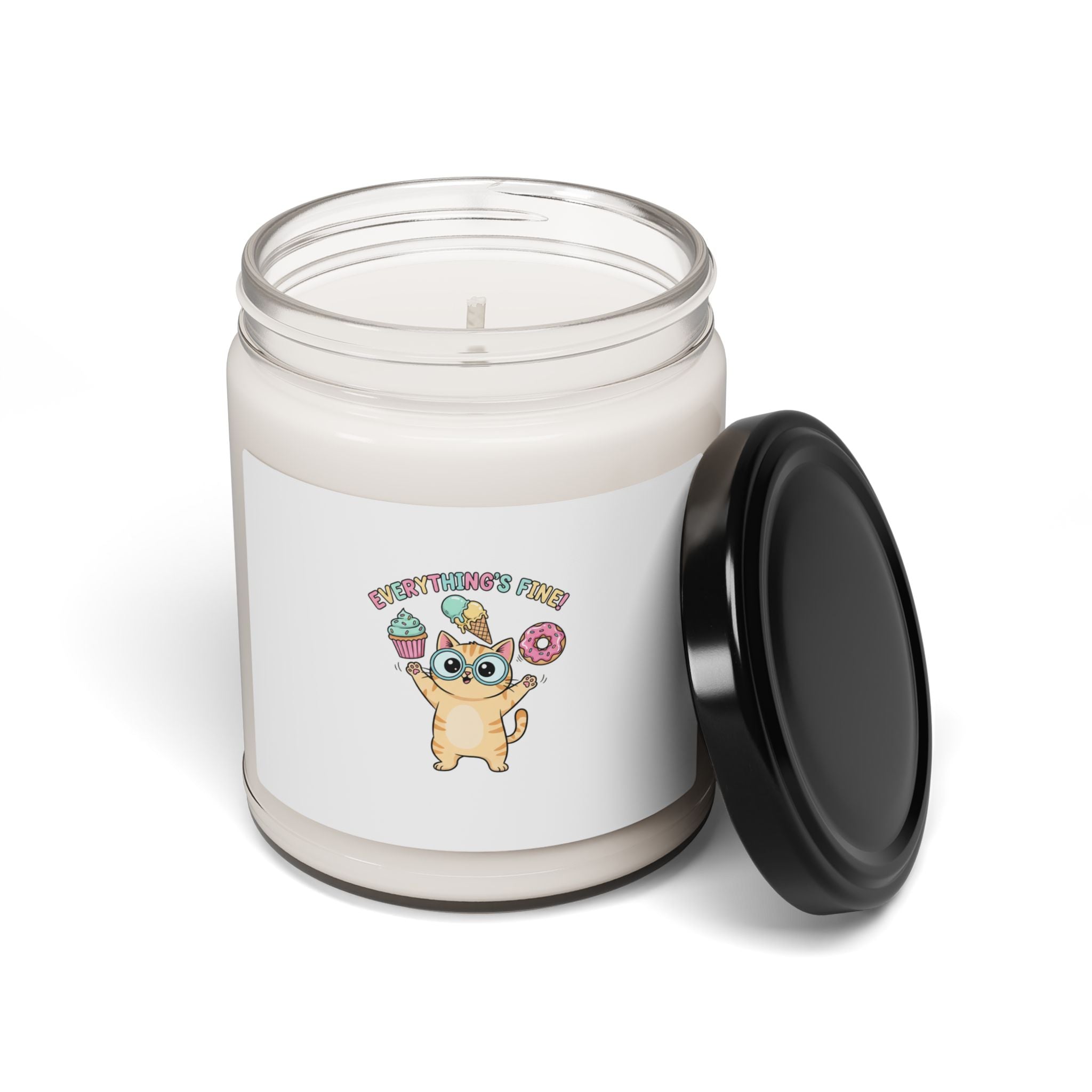 Cute Chaos Cat Candle | mildly unhinged cute, whimsical weird soy candle