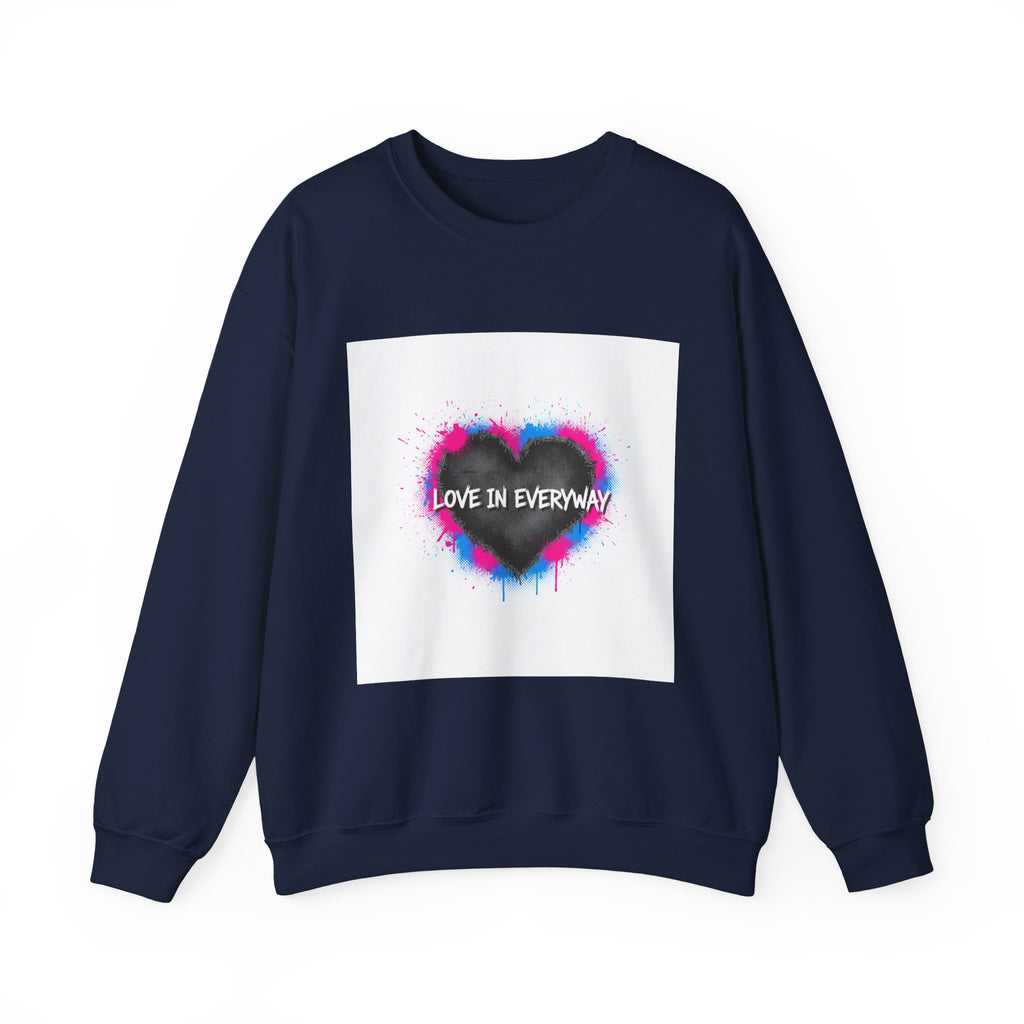 Grunge Heart 'Love in Everyway' Crewneck Sweatshirt | punk heart design