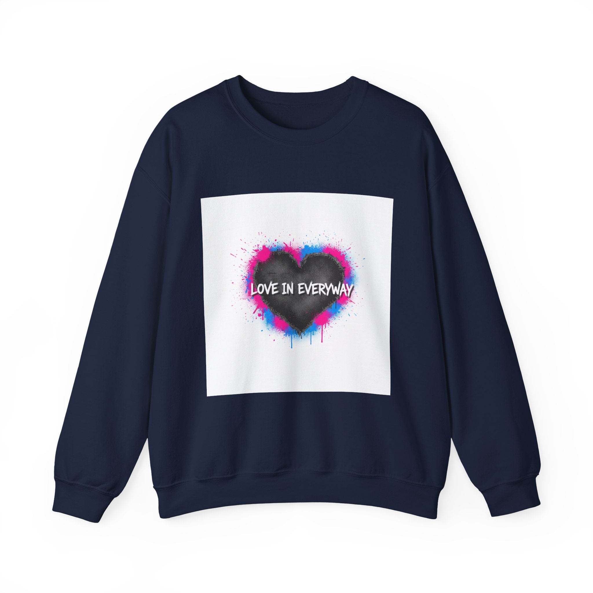 Grunge Heart 'Love in Everyway' Crewneck Sweatshirt | punk heart design