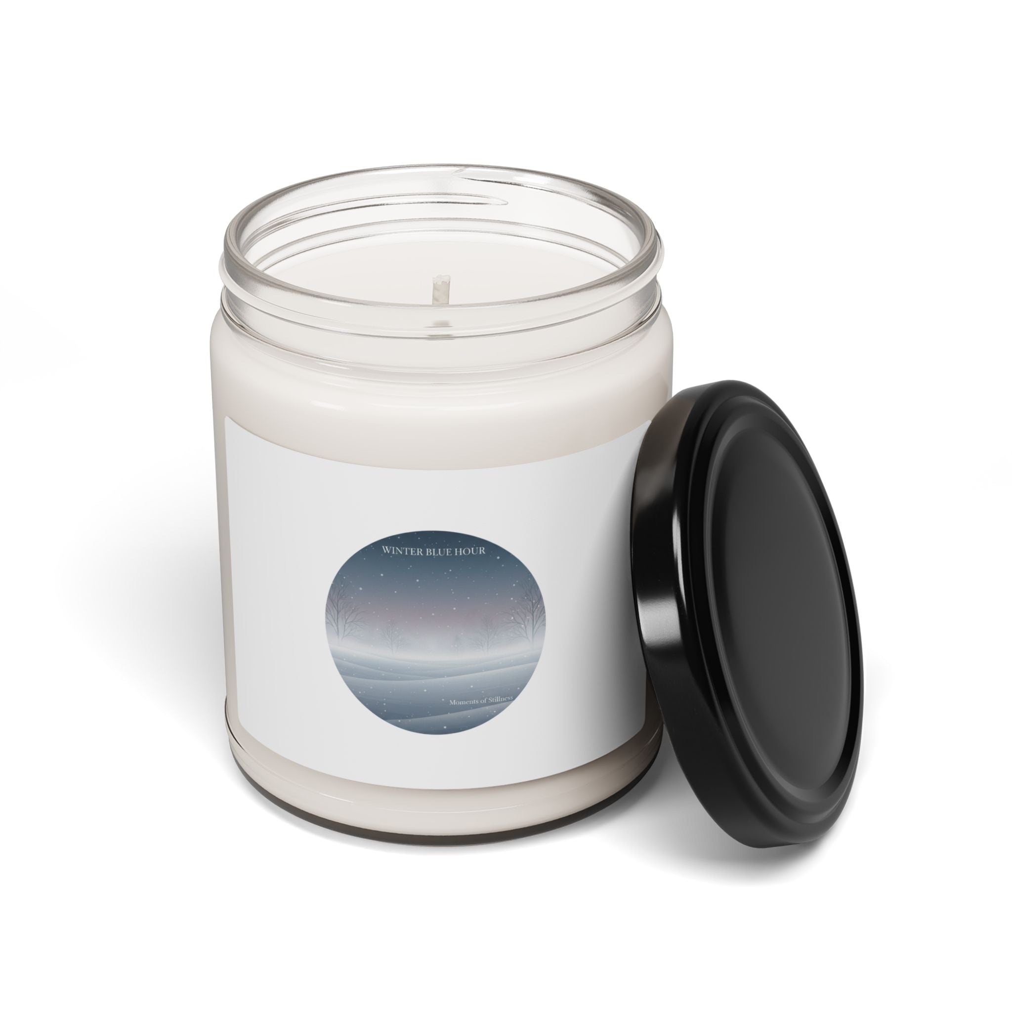 Blue Hour Winter Cityscape Candle | Twilight Aesthetic, Soft-Focus Night