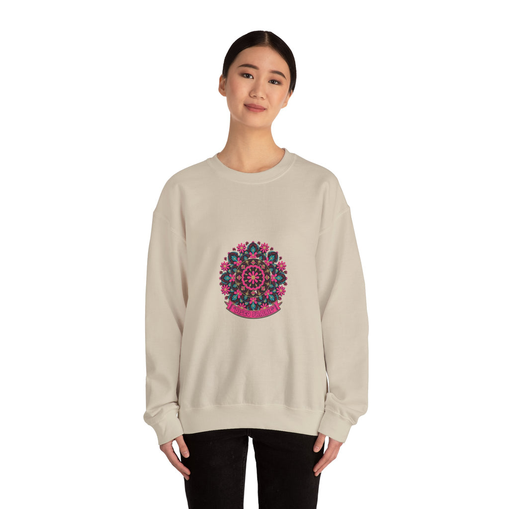 Disco Floral Paisley Mandala Crewneck Sweatshirt | 70s Revival Retro Party