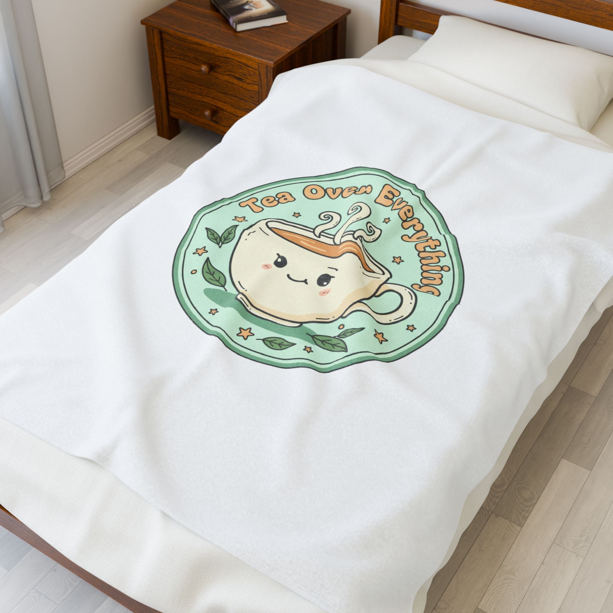 Tea Over Everything Plush Blanket | tea lover, beverage humor