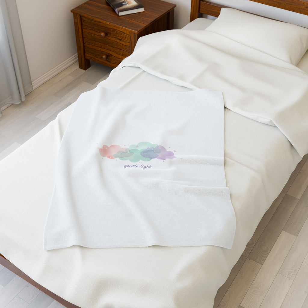 dreamy pastel cloud gradient Velveteen Plush Blanket | pastel winter design, soft spring vibe