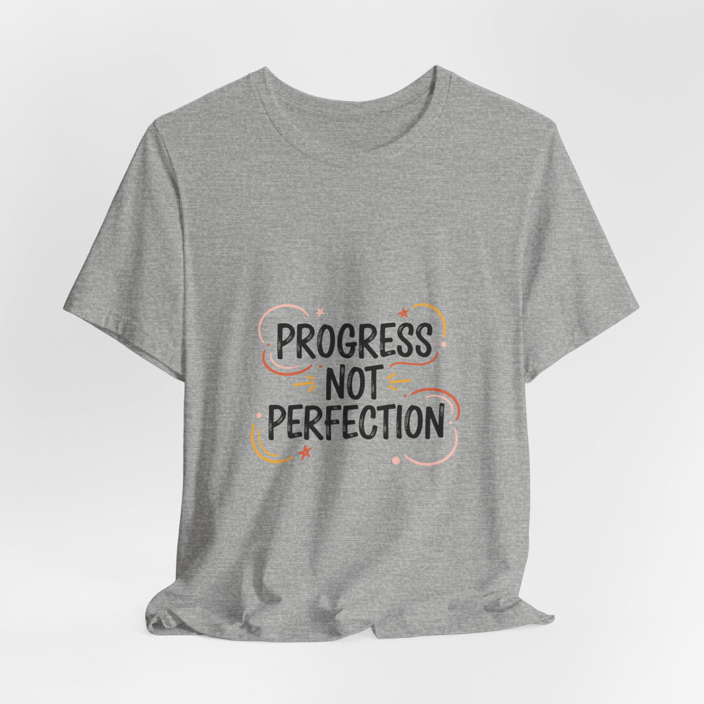 Progress Not Perfection Tee | marker font shirt, brush script tee