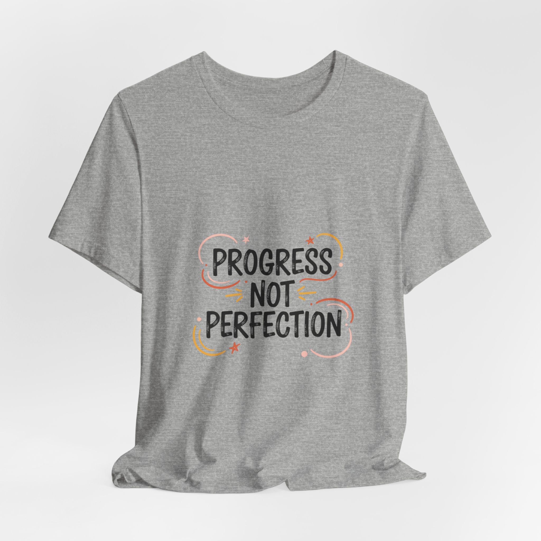 Progress Not Perfection Tee | marker font shirt, brush script tee