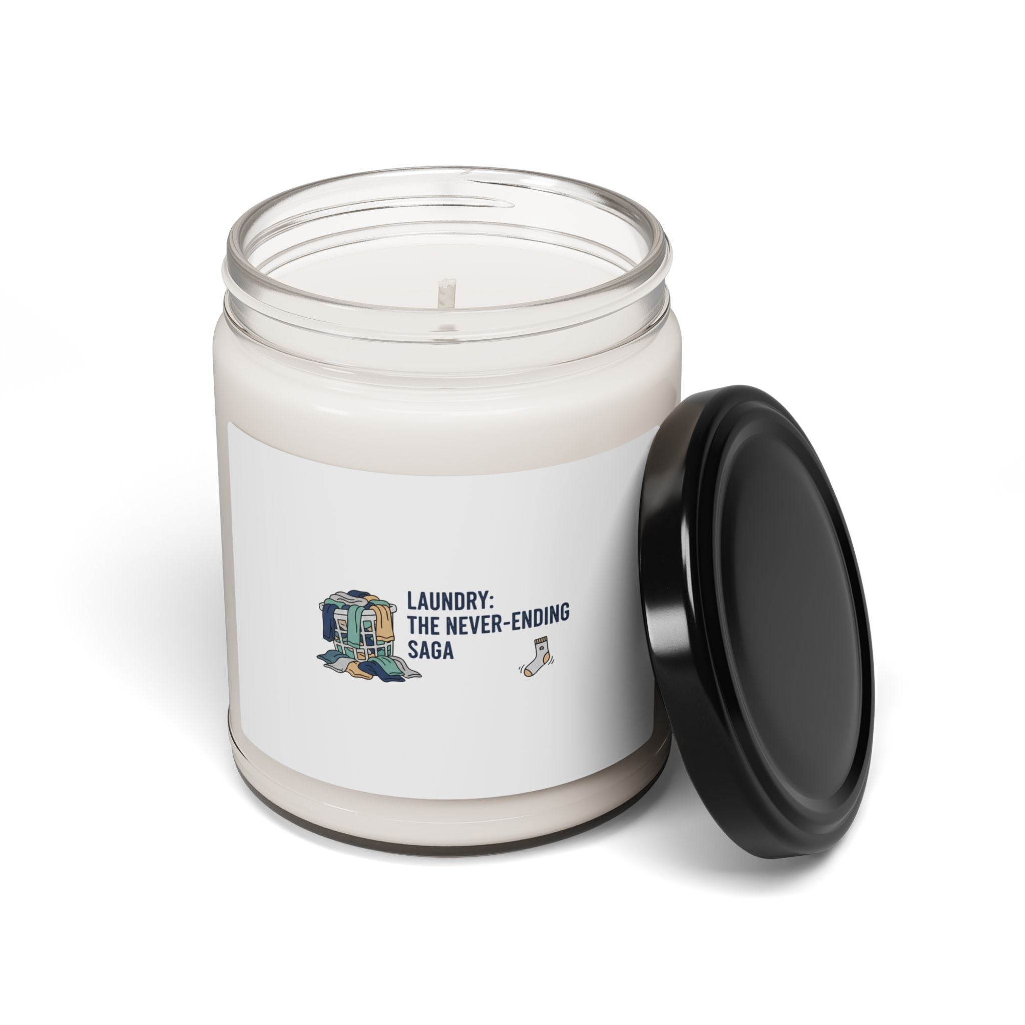 Laundry: The Never-Ending Saga Candle | laundry pile humor, lazy laundry design