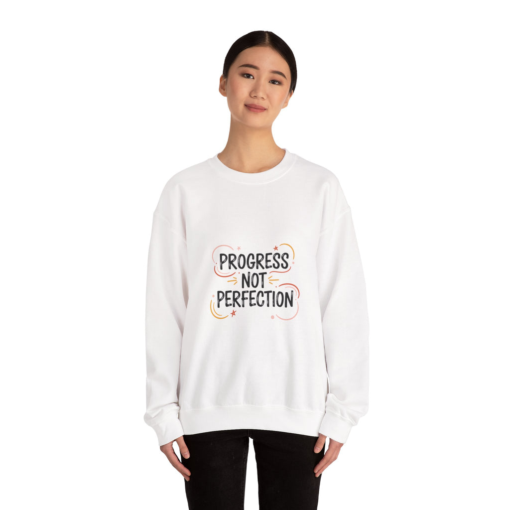 Progress Not Perfection Sweatshirt | handwritten marker font, brush script style