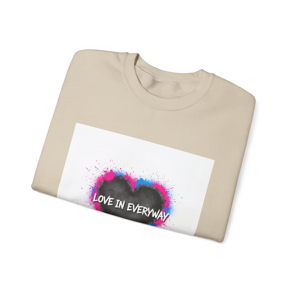 Grunge Heart 'Love in Everyway' Crewneck Sweatshirt | punk heart design