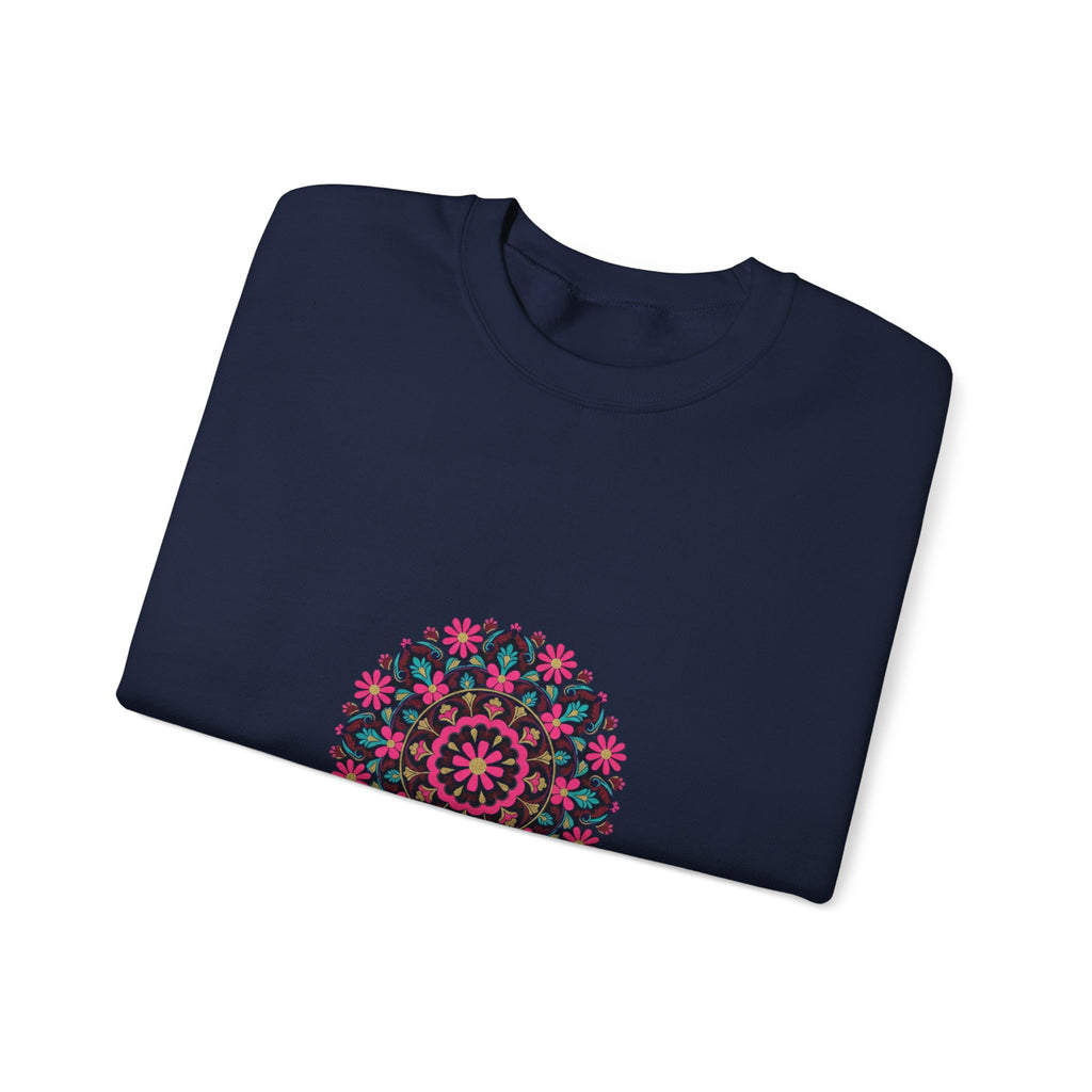Disco Floral Paisley Mandala Crewneck Sweatshirt | 70s Revival Retro Party