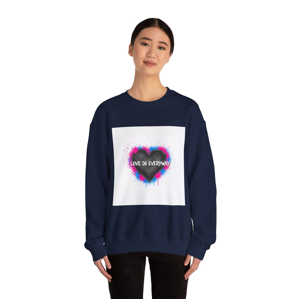 Grunge Heart 'Love in Everyway' Crewneck Sweatshirt | punk heart design