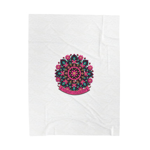 Disco Florals Paisley Medallion Velveteen Plush Blanket | 70s Revival, Maximalist Boho