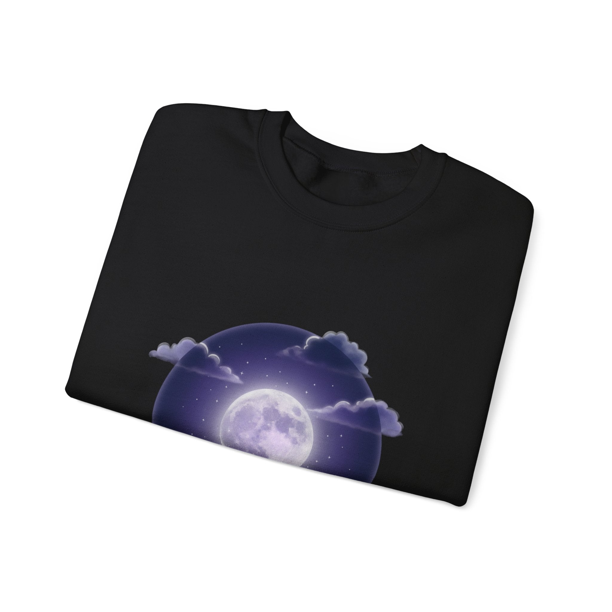 Luminous Moon Nightscape Crewneck, Afterlight Aesthetic, Night Bloom Sweatshirt