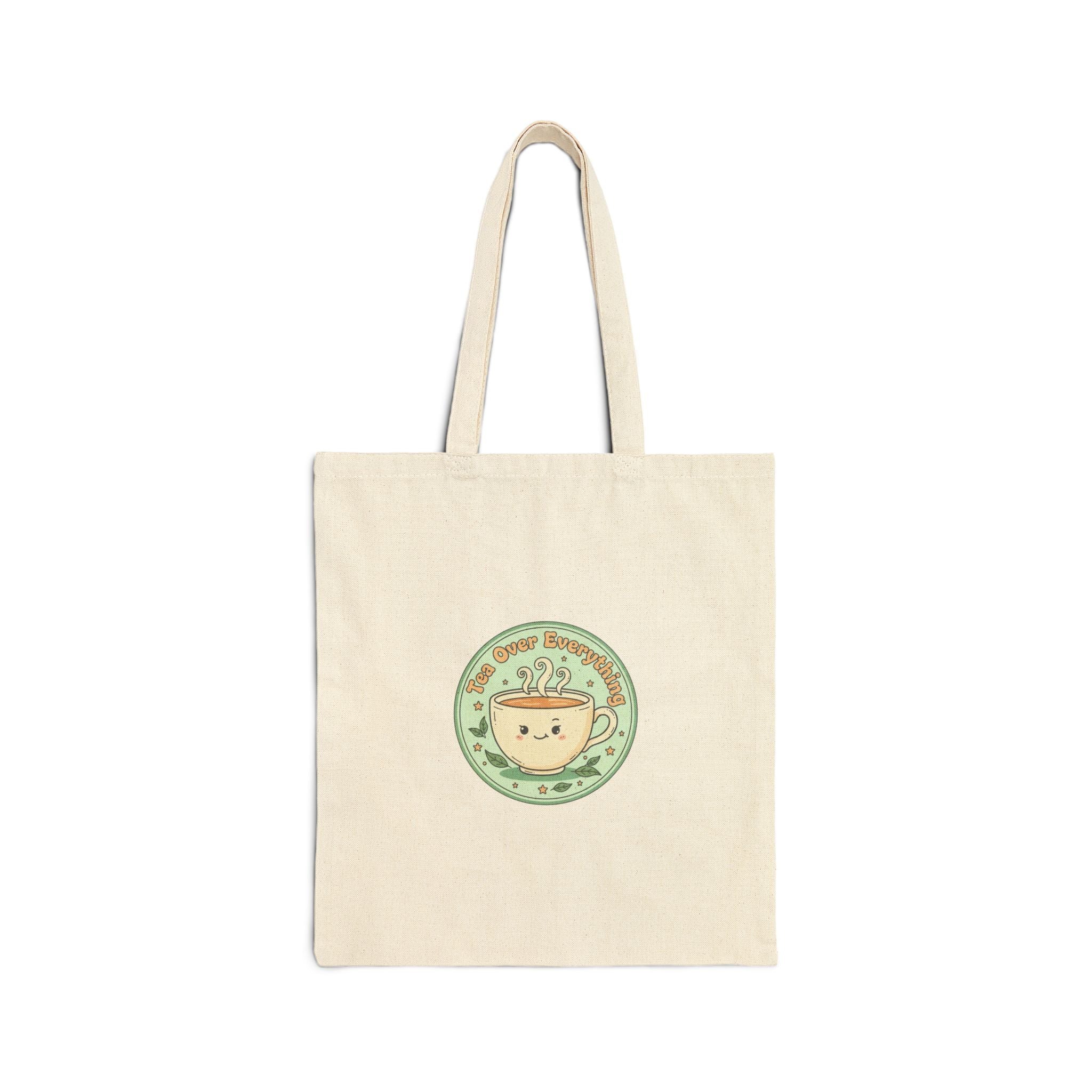 Tea Over Everything Tote | tea lover, beverage humor