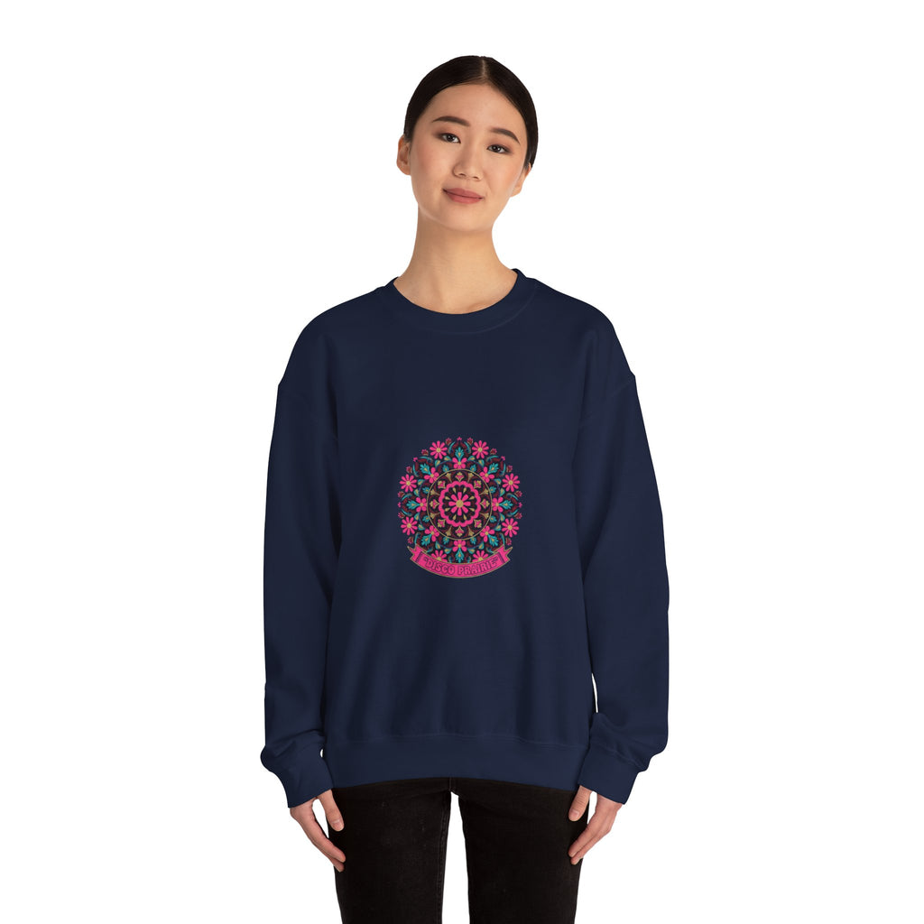 Disco Floral Paisley Mandala Crewneck Sweatshirt | 70s Revival Retro Party