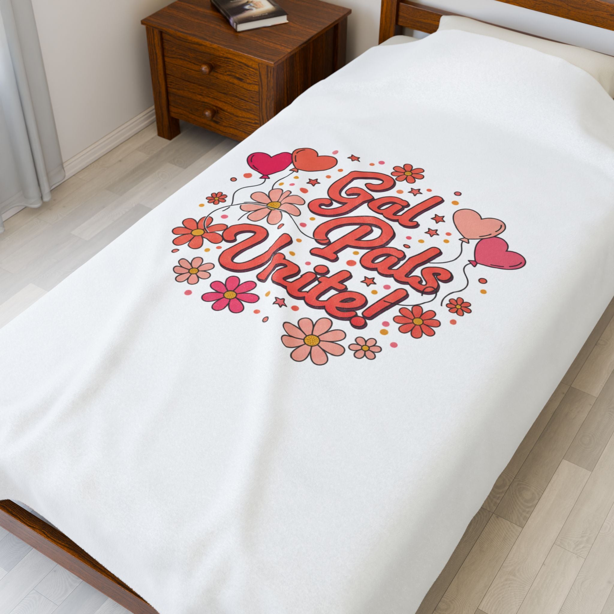 Gal Pals Unite Plush Blanket | Galentine’s design, female friendship