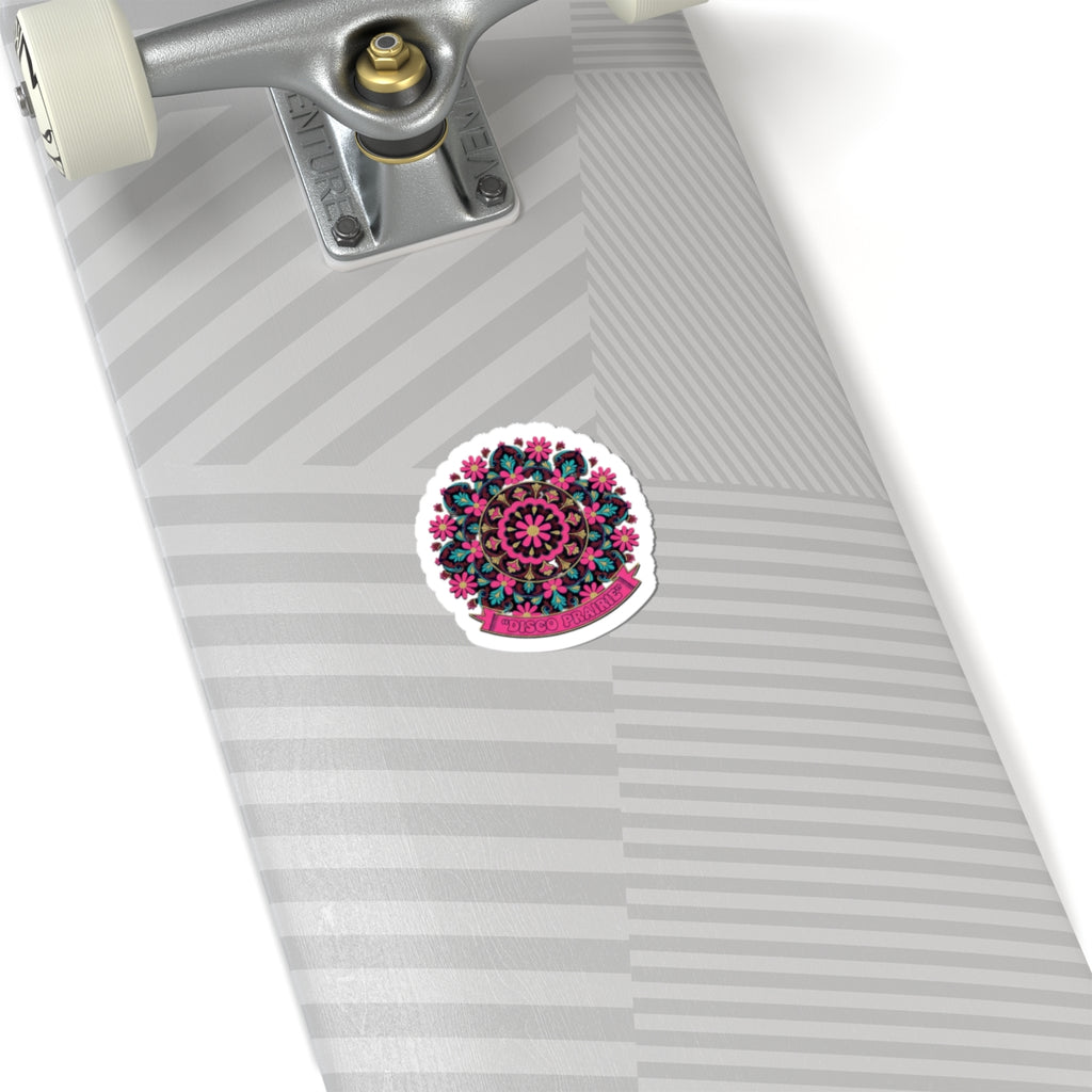 Disco Floral Mandala Sticker | disco florals, vintage paisley print
