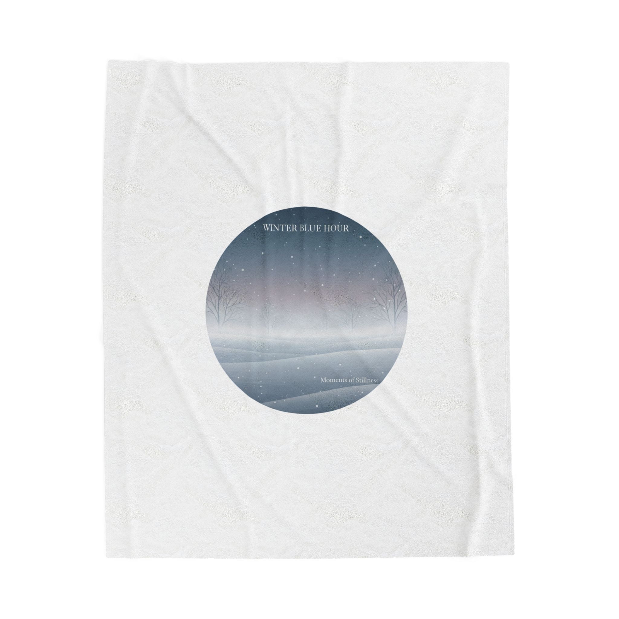 Blue Hour Winter Circle, Velveteen Blanket | twilight aesthetic, moody winter