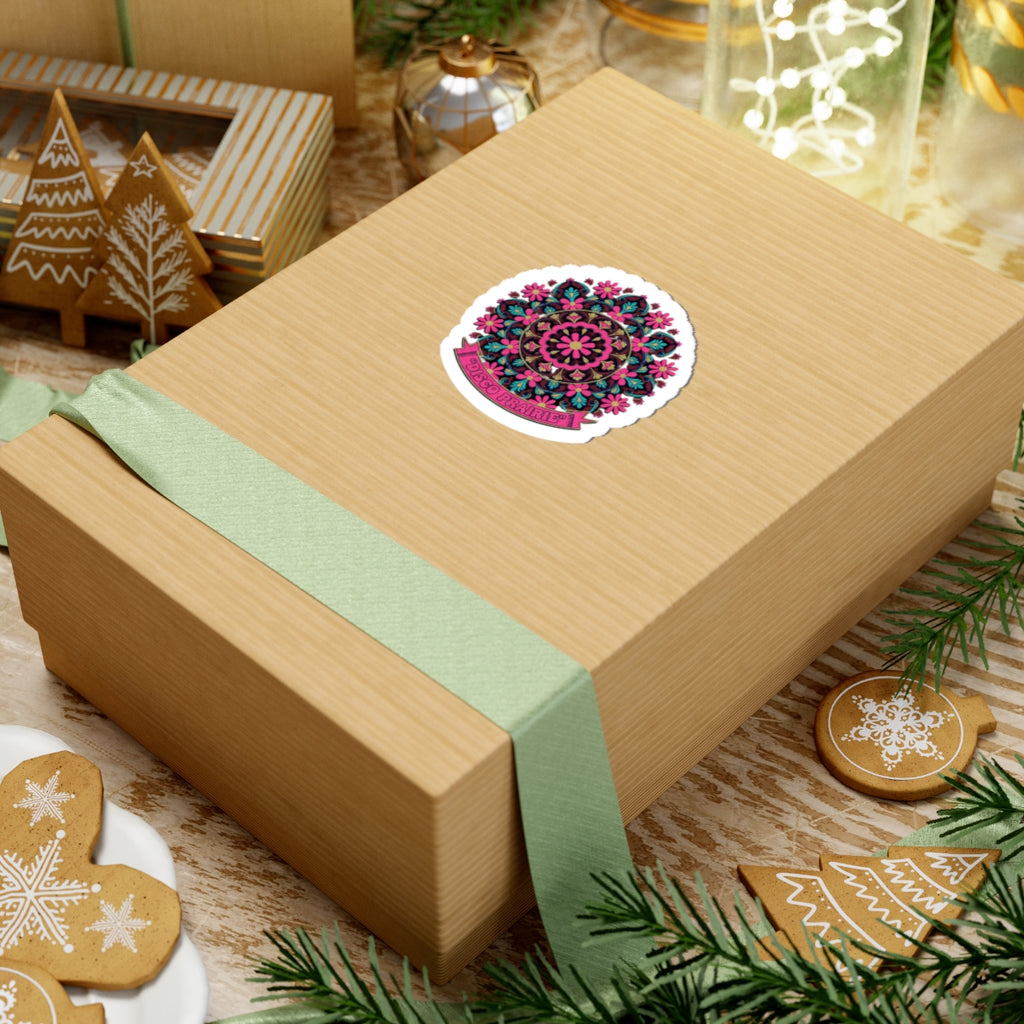Disco Floral Mandala Sticker | disco florals, vintage paisley print