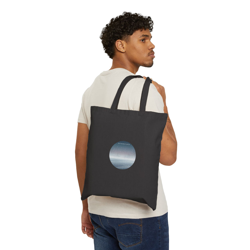 Blue Hour Winter Circle Tote | twilight aesthetic, soft-focus night