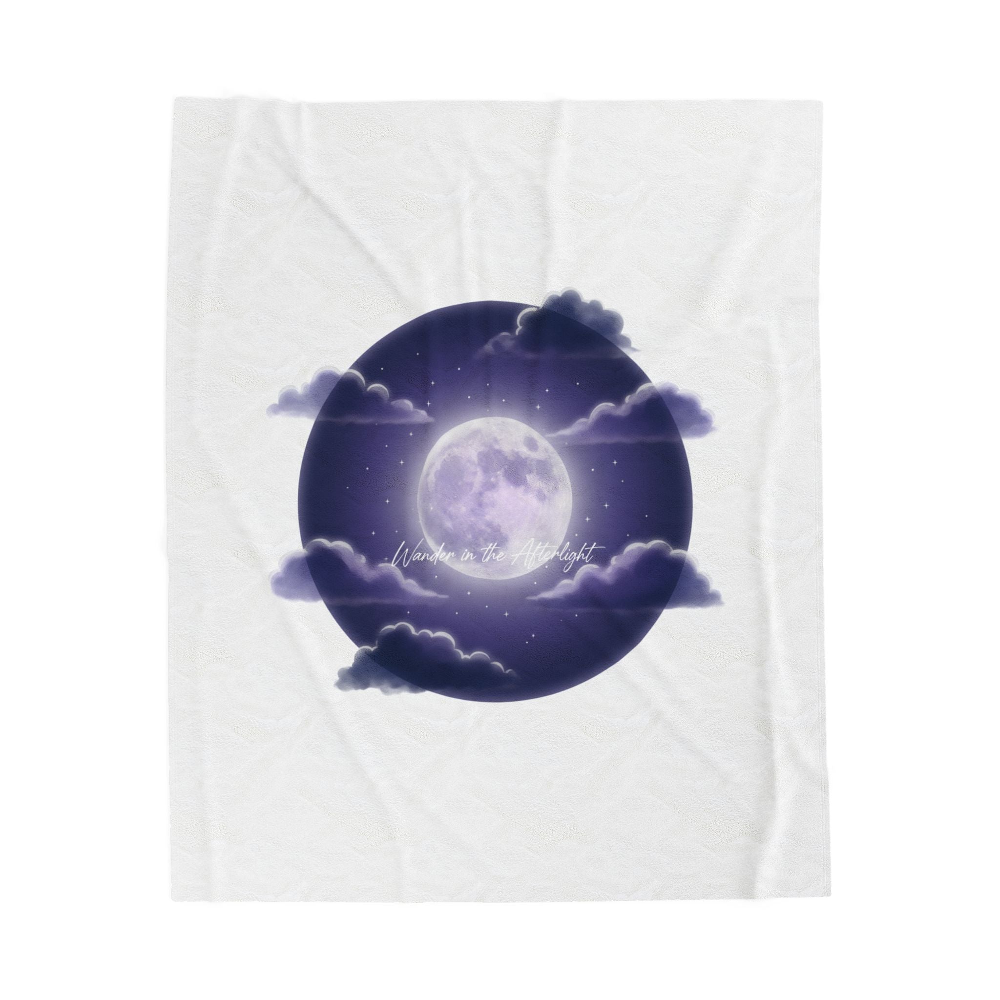 Afterlight Luminous Moonscape Velveteen Blanket | Night Bloom Aesthetic
