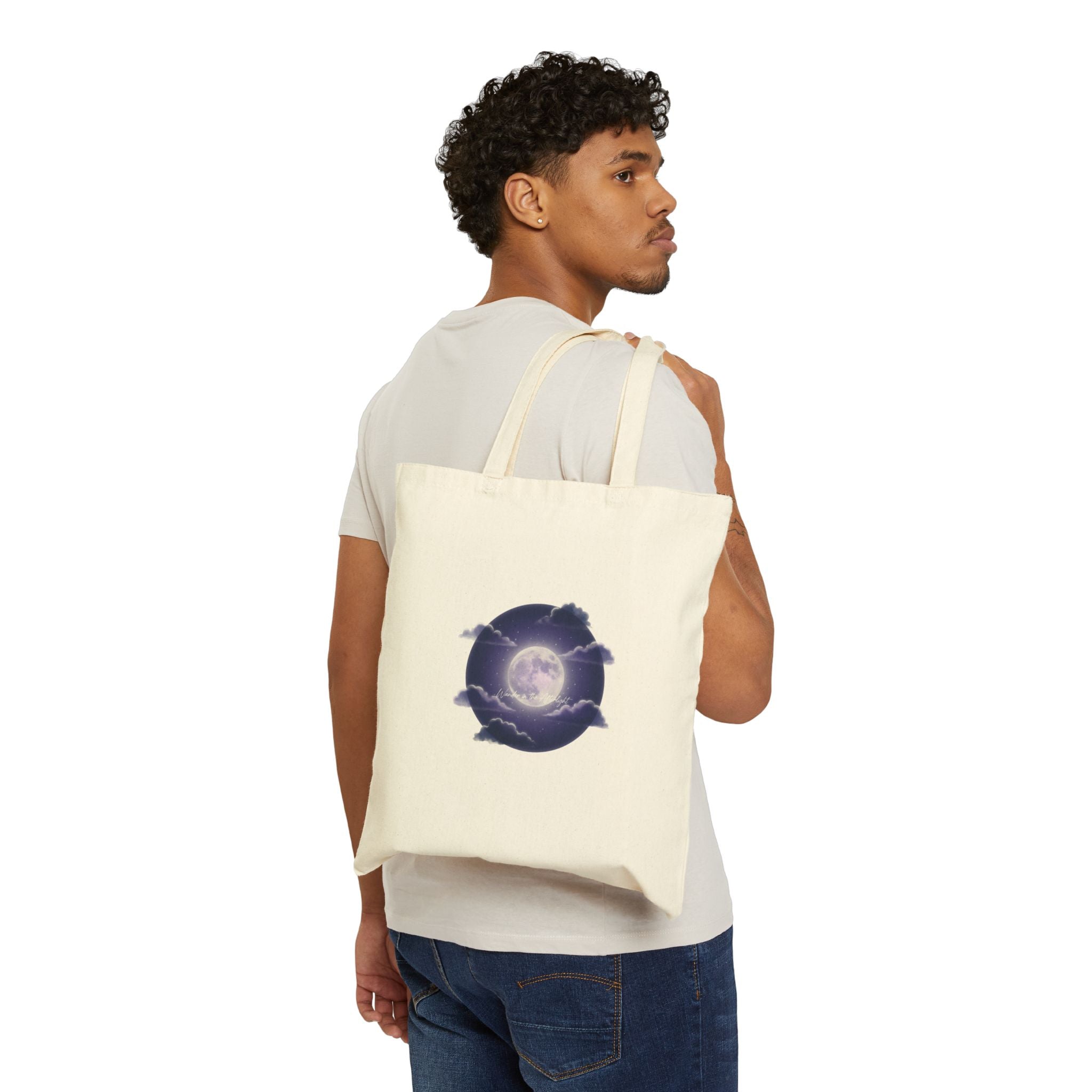 Luminous Moon Nightscape Tote | Afterlight Atmospheric, Cosmic Floral
