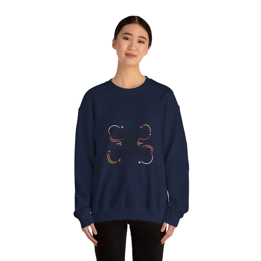 Progress Not Perfection Sweatshirt | handwritten marker font, brush script style