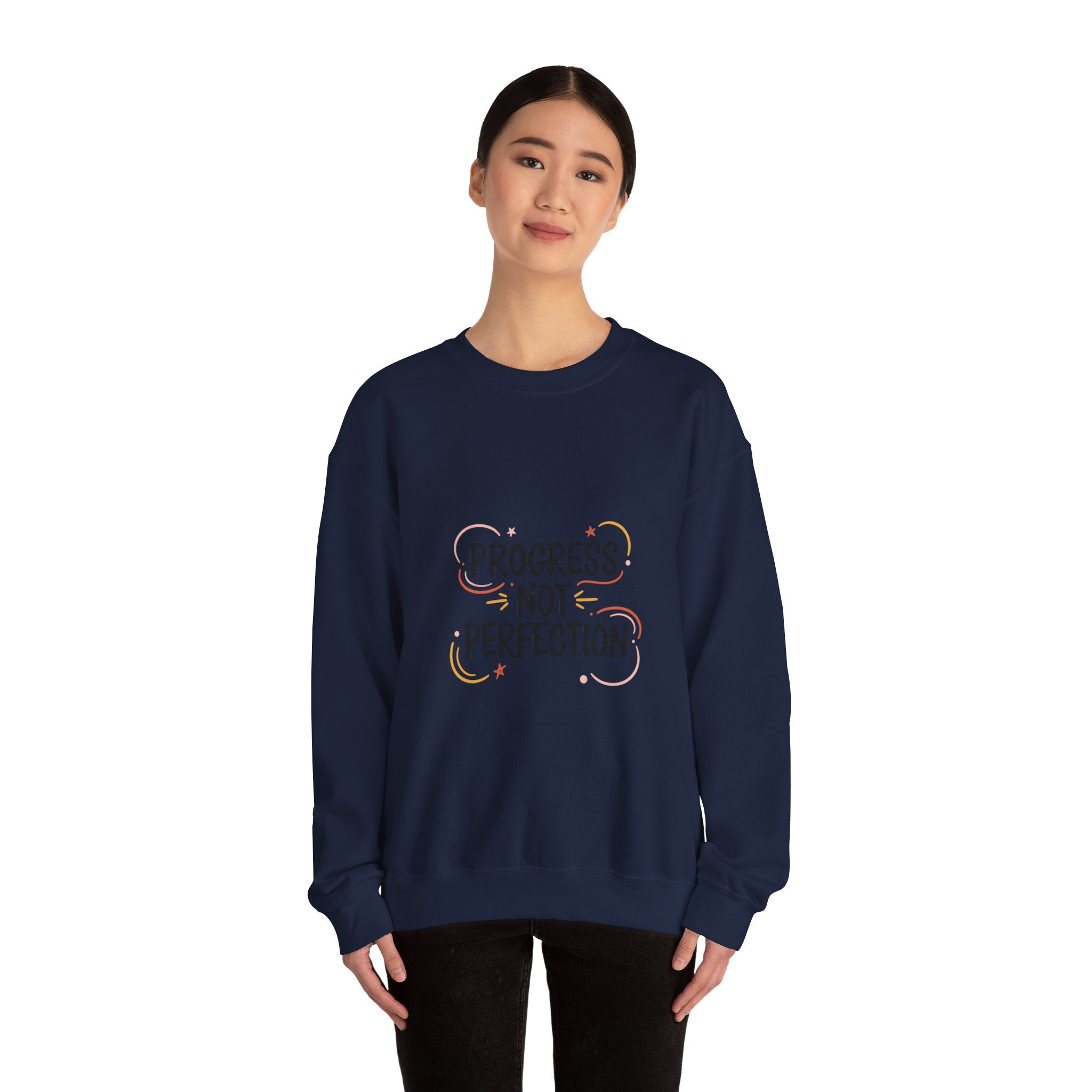 Progress Not Perfection Sweatshirt | handwritten marker font, brush script style