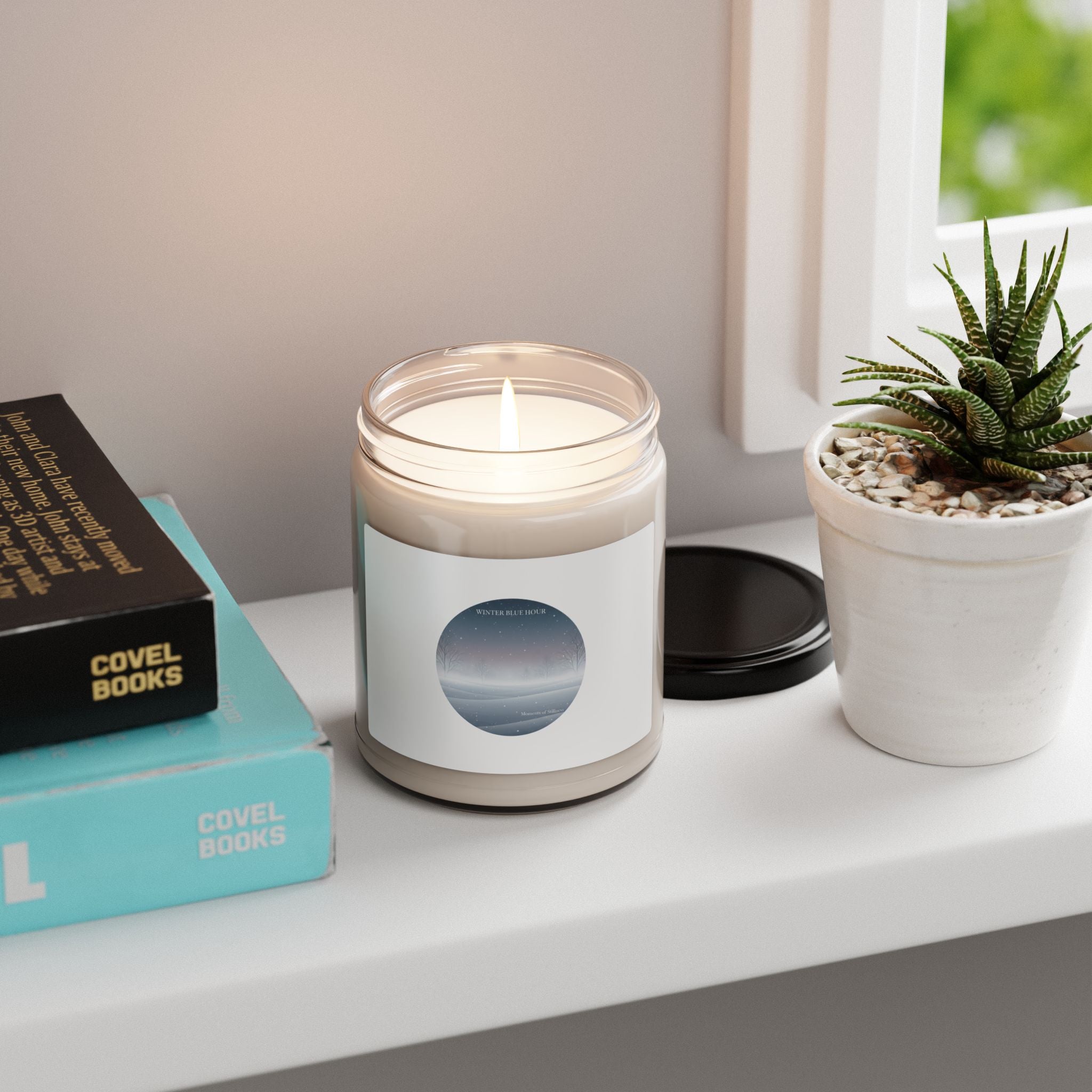 Blue Hour Winter Cityscape Candle | Twilight Aesthetic, Soft-Focus Night