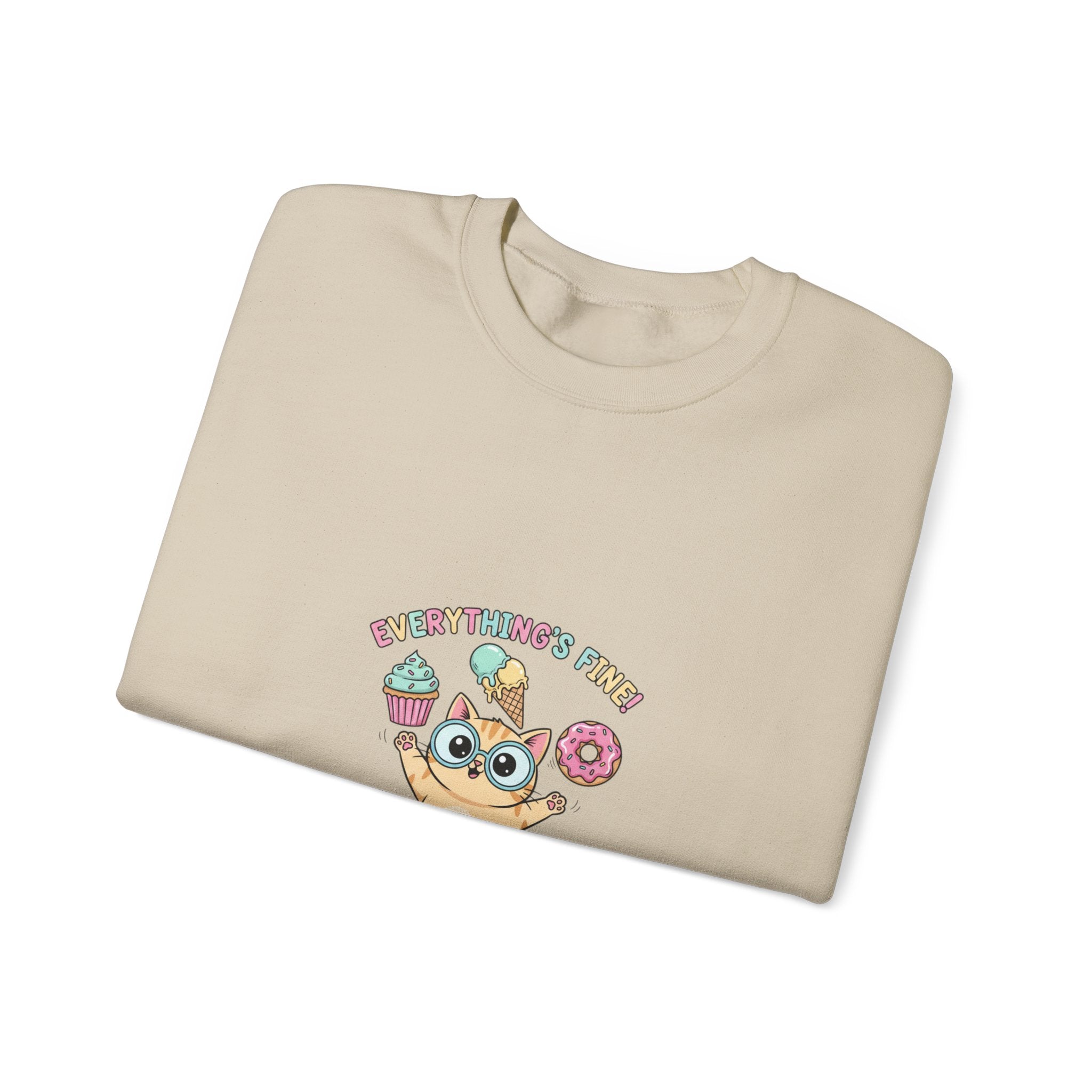 Cute Chaos Cat Sweatshirt | mildly unhinged, whimsical weird, pastel kawaii