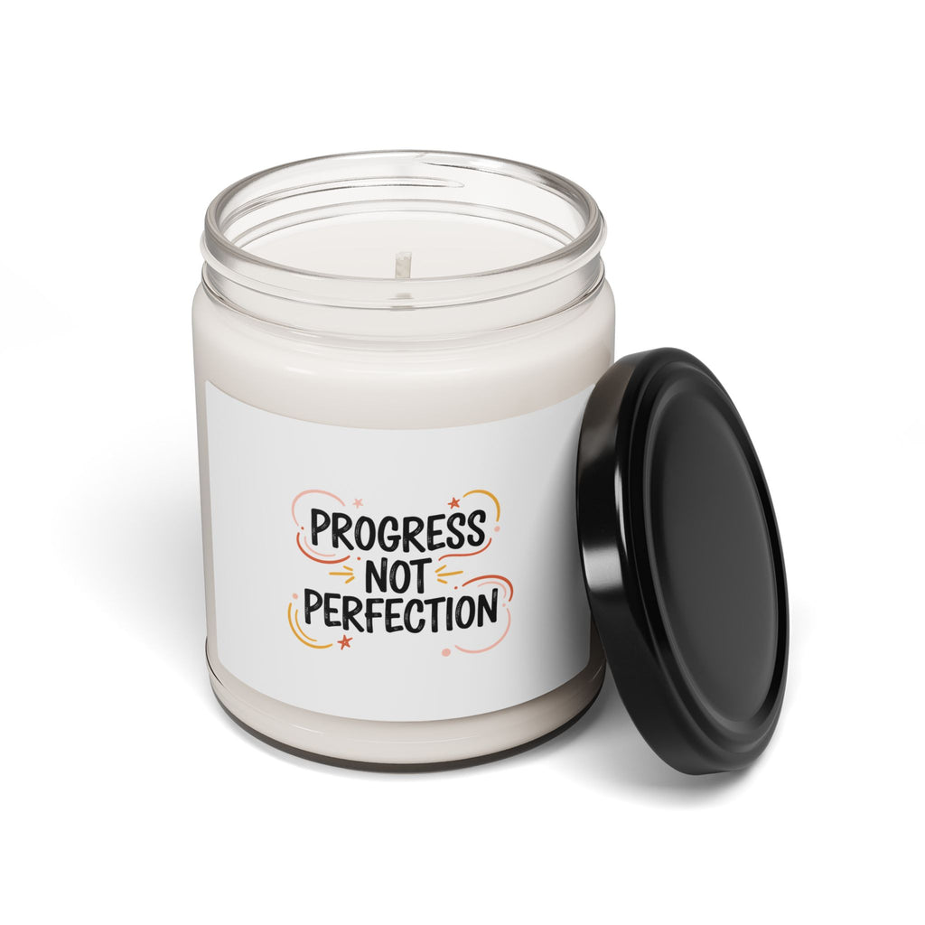 Progress Not Perfection Soy Candle | Handwritten Marker Brush Script
