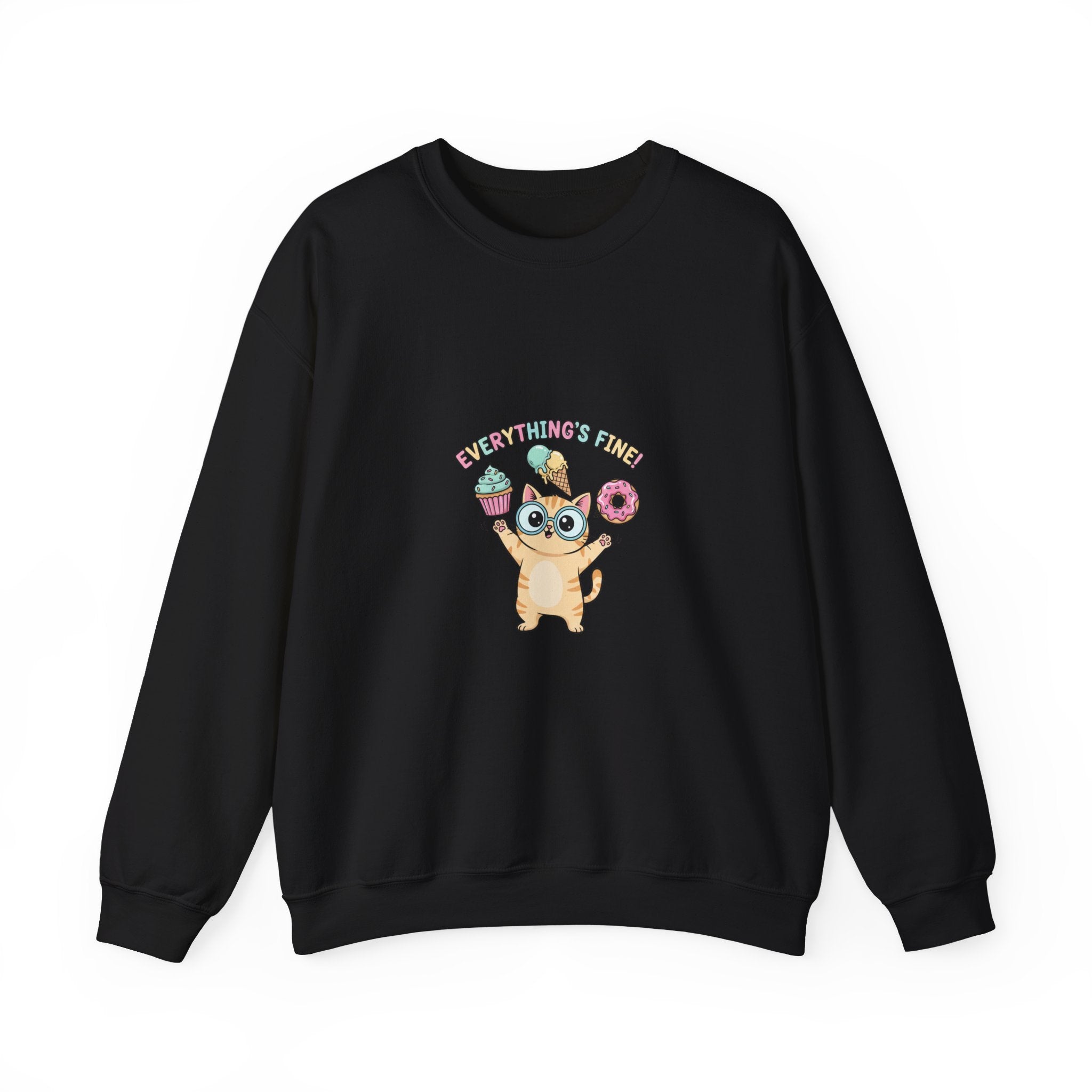 Cute Chaos Cat Sweatshirt | mildly unhinged, whimsical weird, pastel kawaii