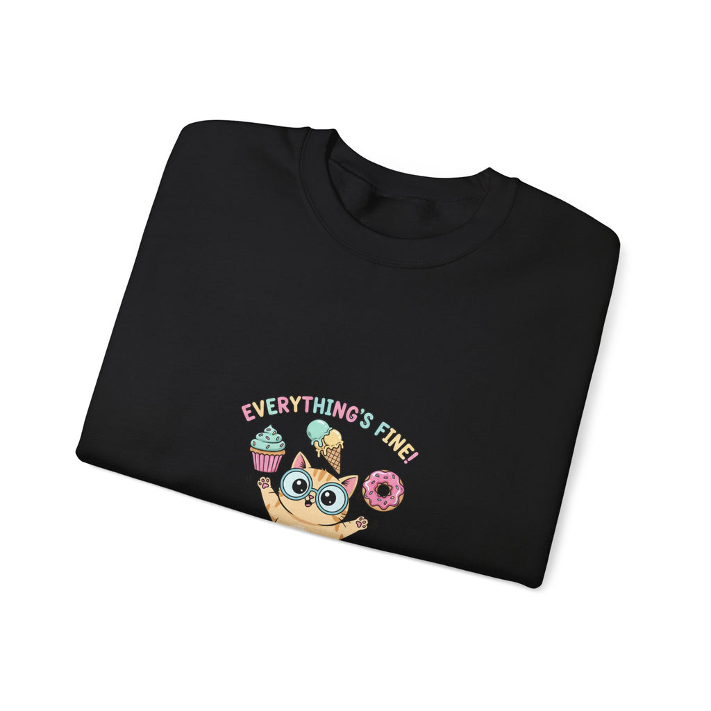Cute Chaos Cat Sweatshirt | mildly unhinged, whimsical weird, pastel kawaii