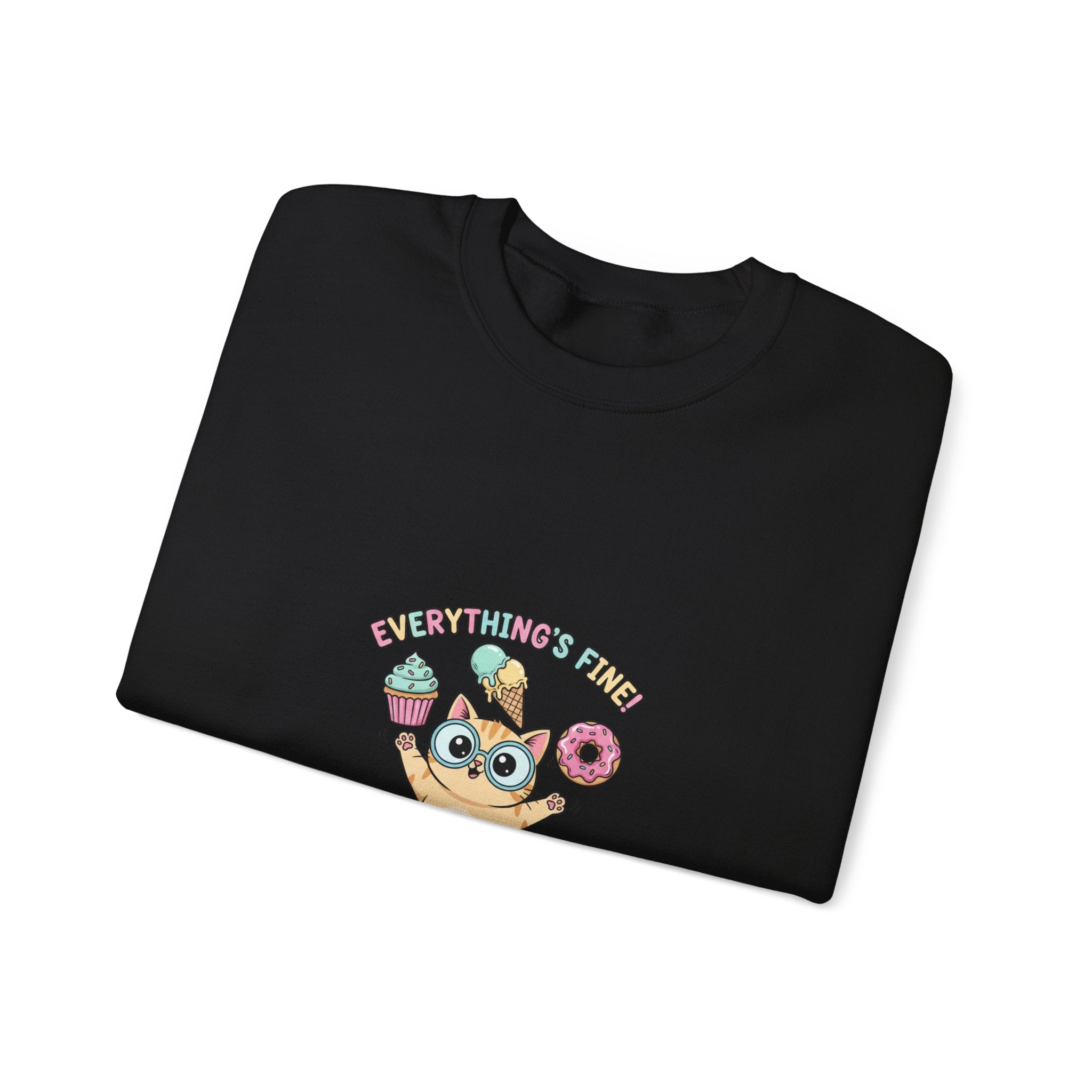 Cute Chaos Cat Sweatshirt | mildly unhinged, whimsical weird, pastel kawaii