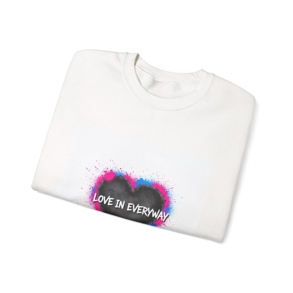 Grunge Heart 'Love in Everyway' Crewneck Sweatshirt | punk heart design