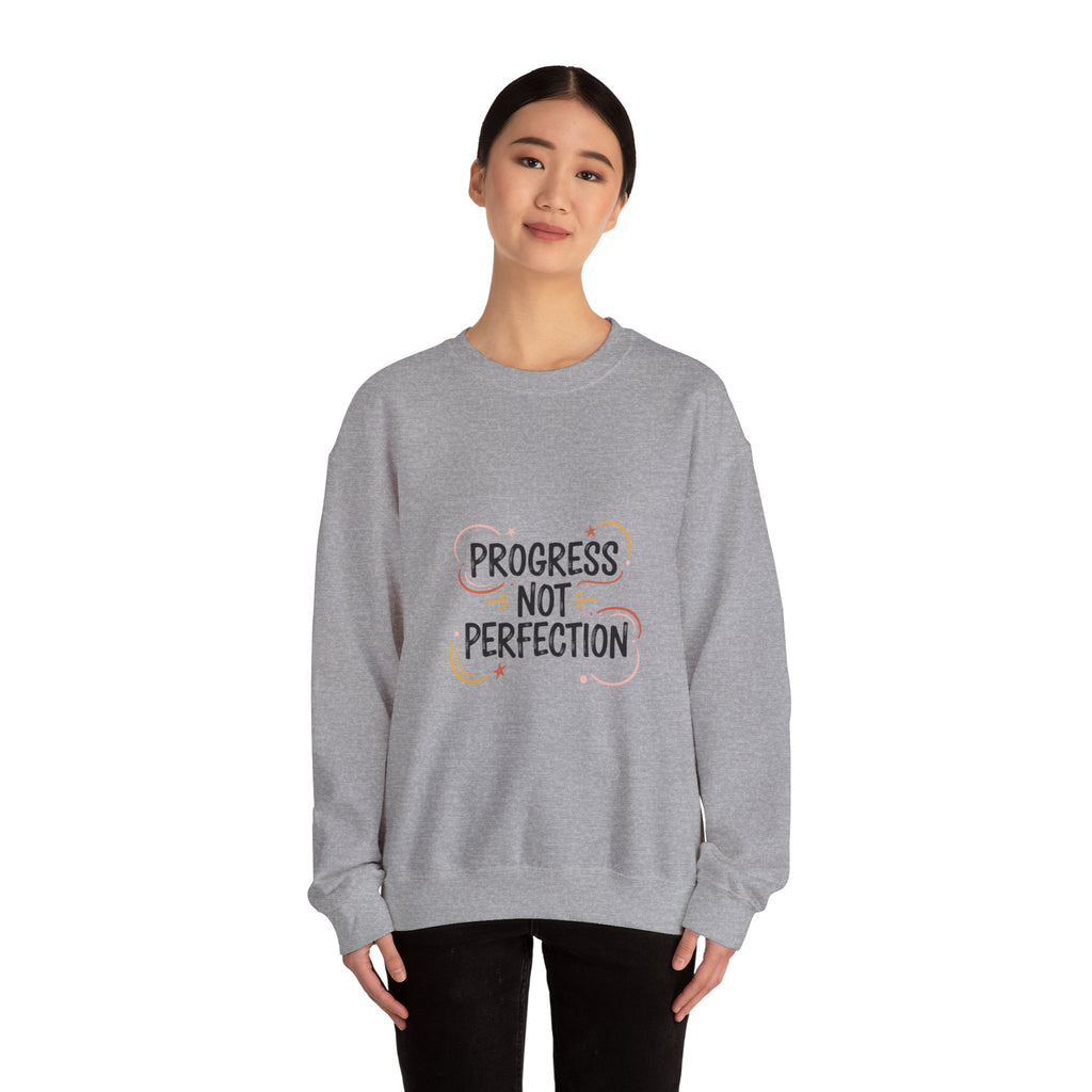 Progress Not Perfection Sweatshirt | handwritten marker font, brush script style