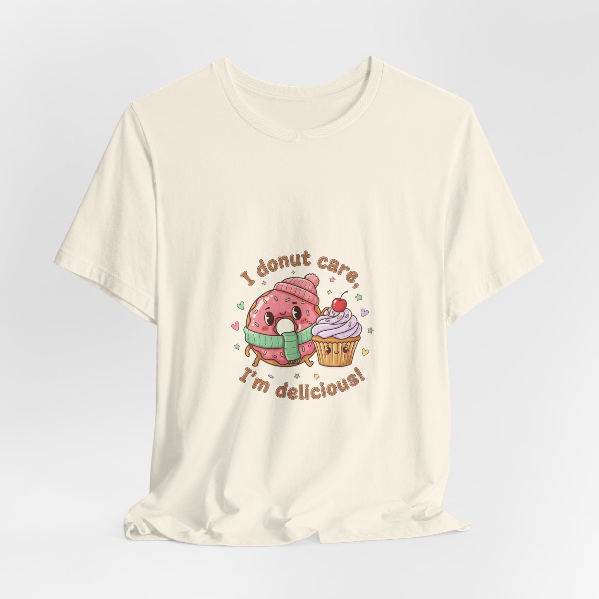 I Donut Care I'm Delicious, Donut Pun Tee | Food Pun Shirt