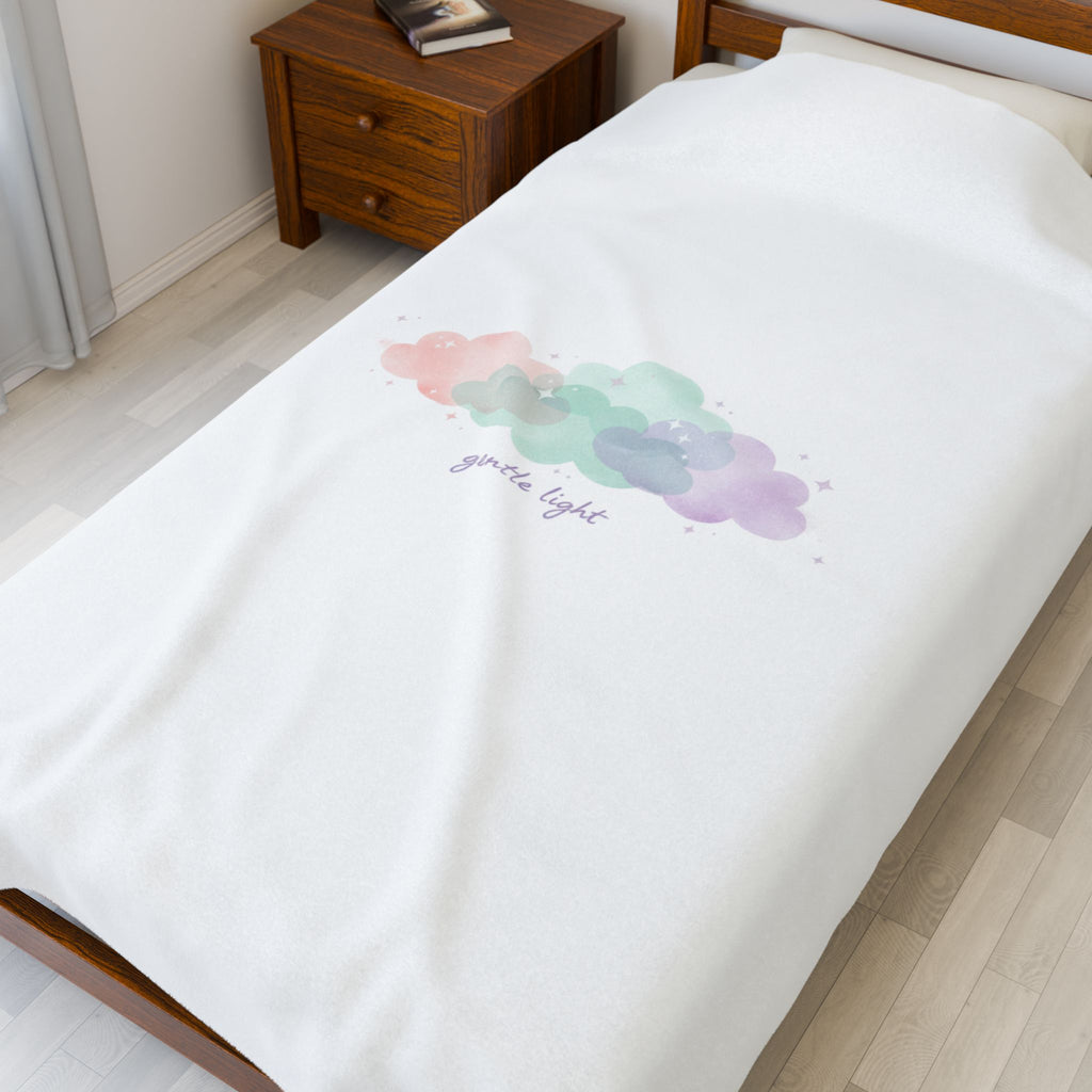 dreamy pastel cloud gradient Velveteen Plush Blanket | pastel winter design, soft spring vibe