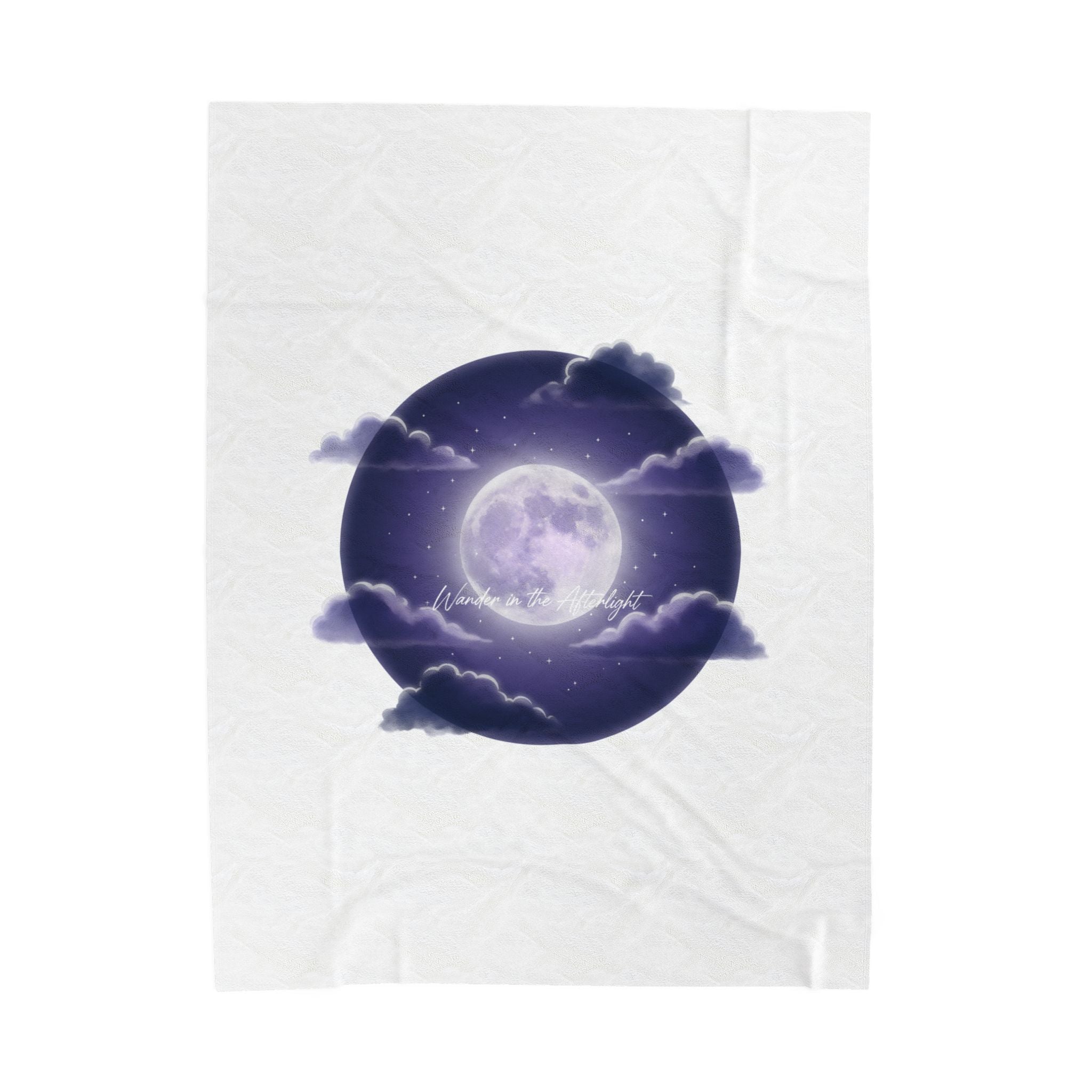 Afterlight Luminous Moonscape Velveteen Blanket | Night Bloom Aesthetic