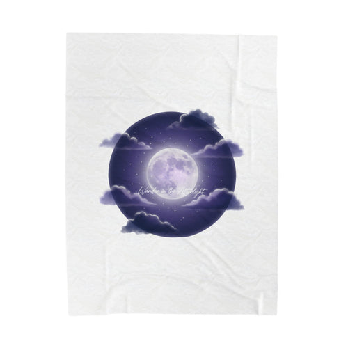 Afterlight Luminous Moonscape Velveteen Blanket | Night Bloom Aesthetic