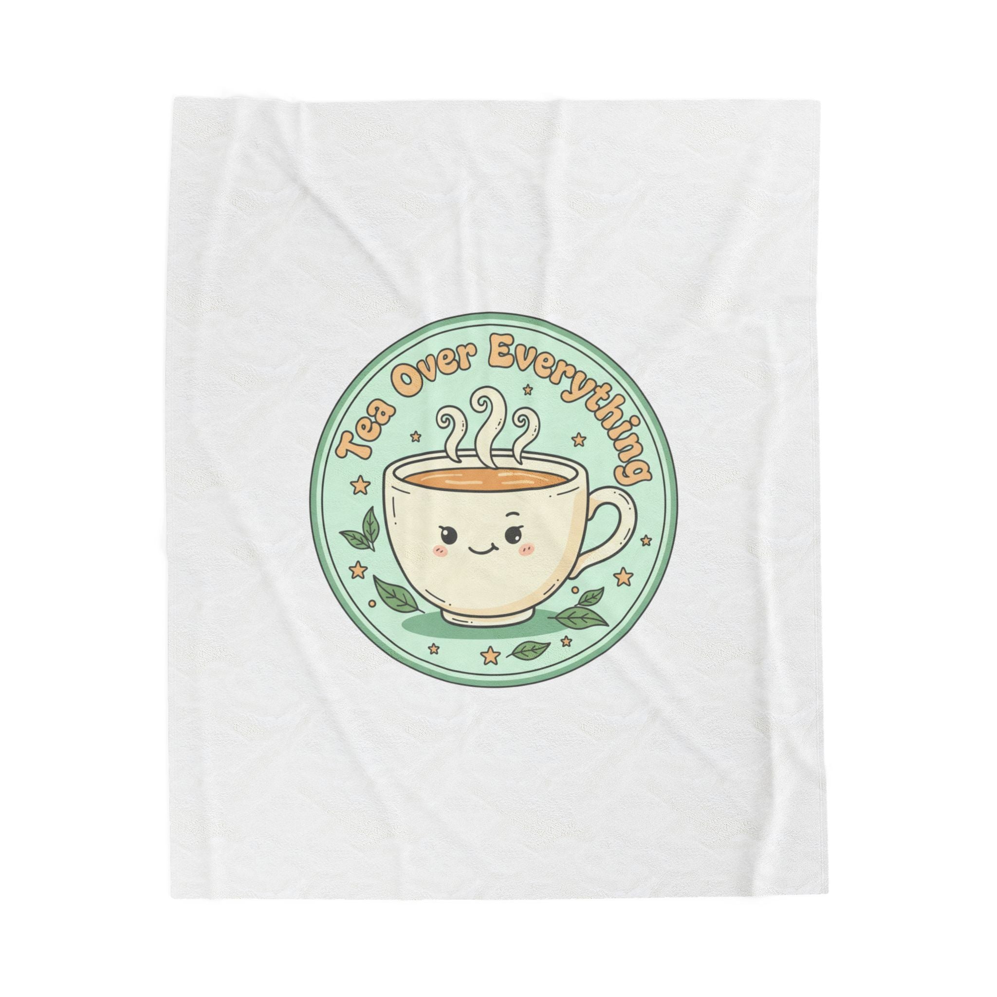 Tea Over Everything Plush Blanket | tea lover, beverage humor