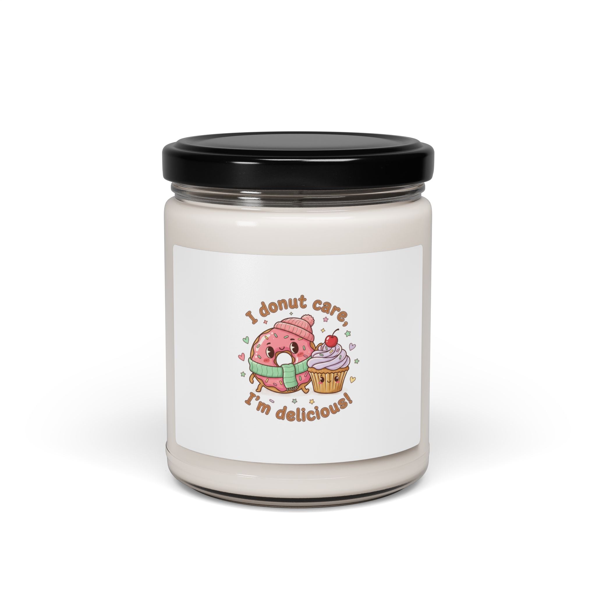 I Donut Care I'm Delicious Candle | Food Pun, Cute Pastry Illustration