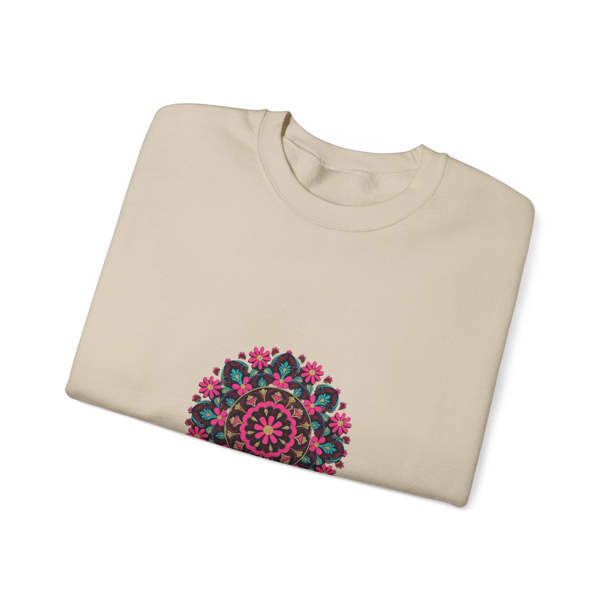 Disco Floral Paisley Mandala Crewneck Sweatshirt | 70s Revival Retro Party