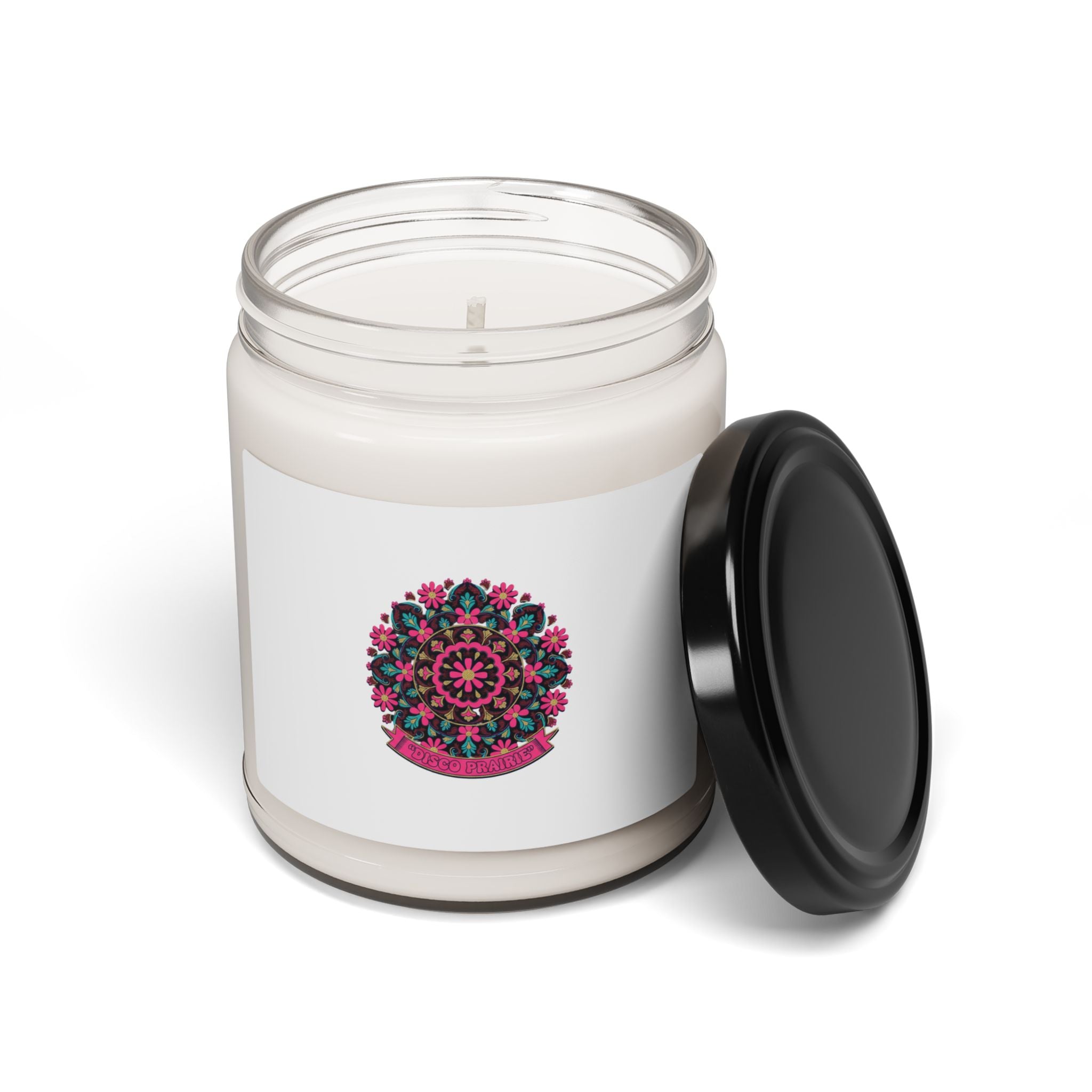 Disco Florals Paisley Candle | Soy 9oz, 70s Revival Retro Party Print