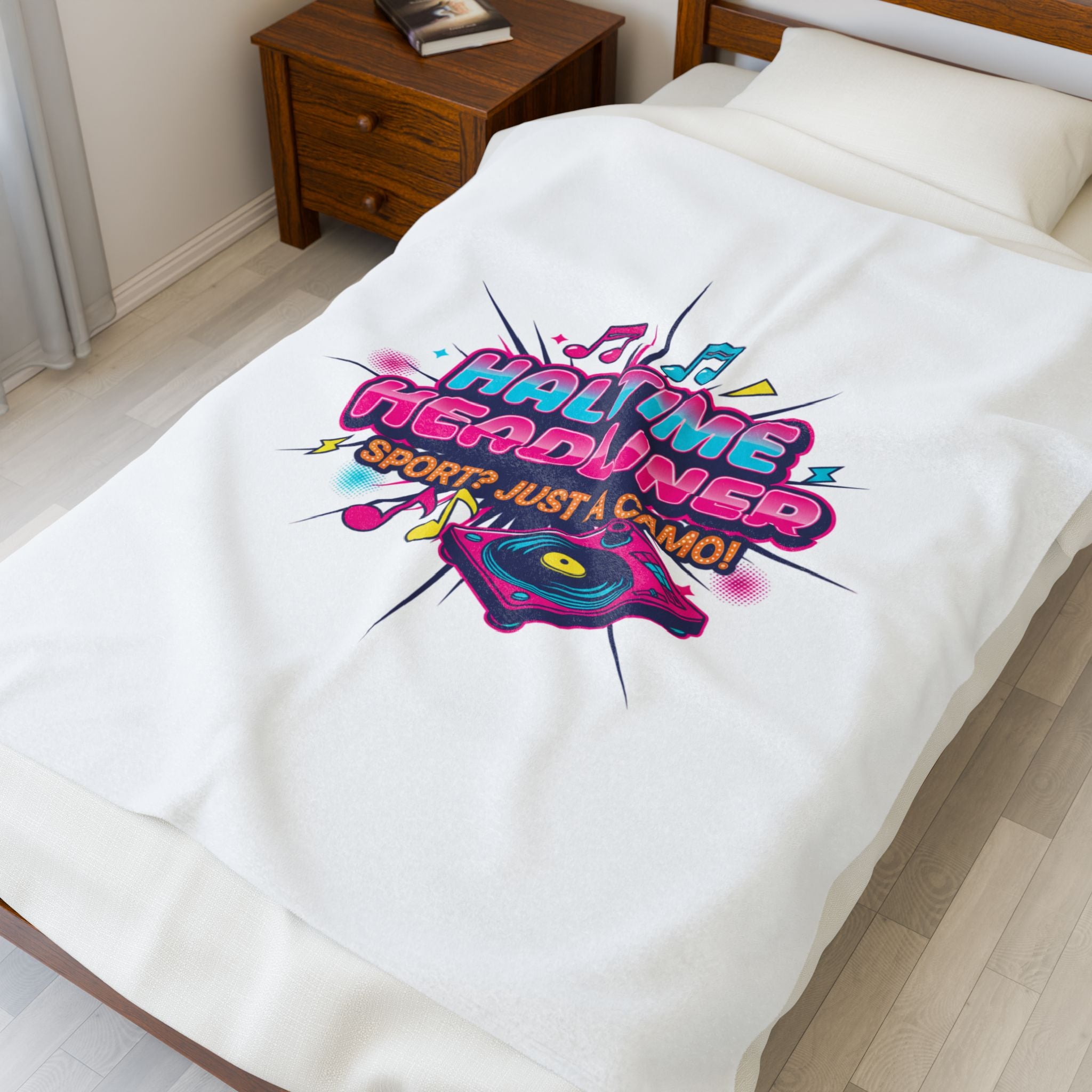 Halftime Headliner Velveteen Plush Blanket | neon concert halftime meme