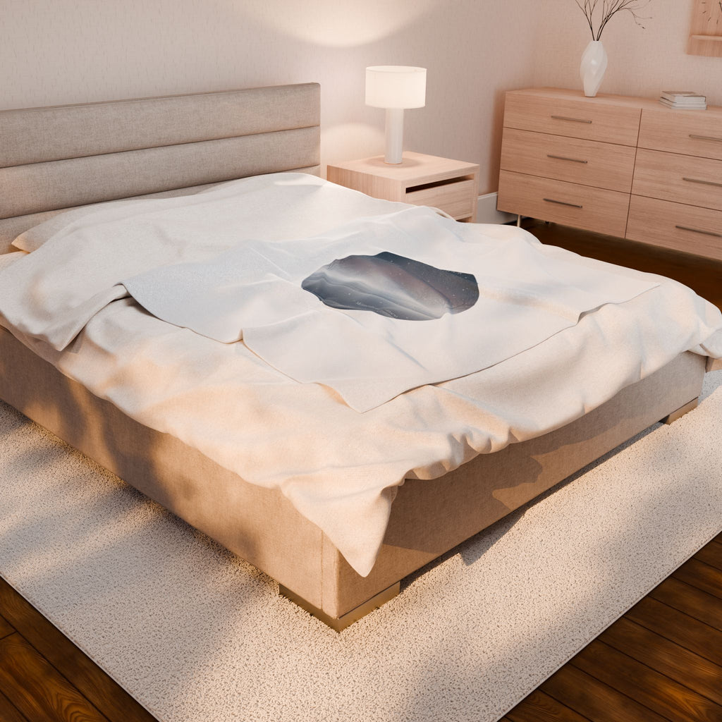 Blue Hour Winter Circle, Velveteen Blanket | twilight aesthetic, moody winter