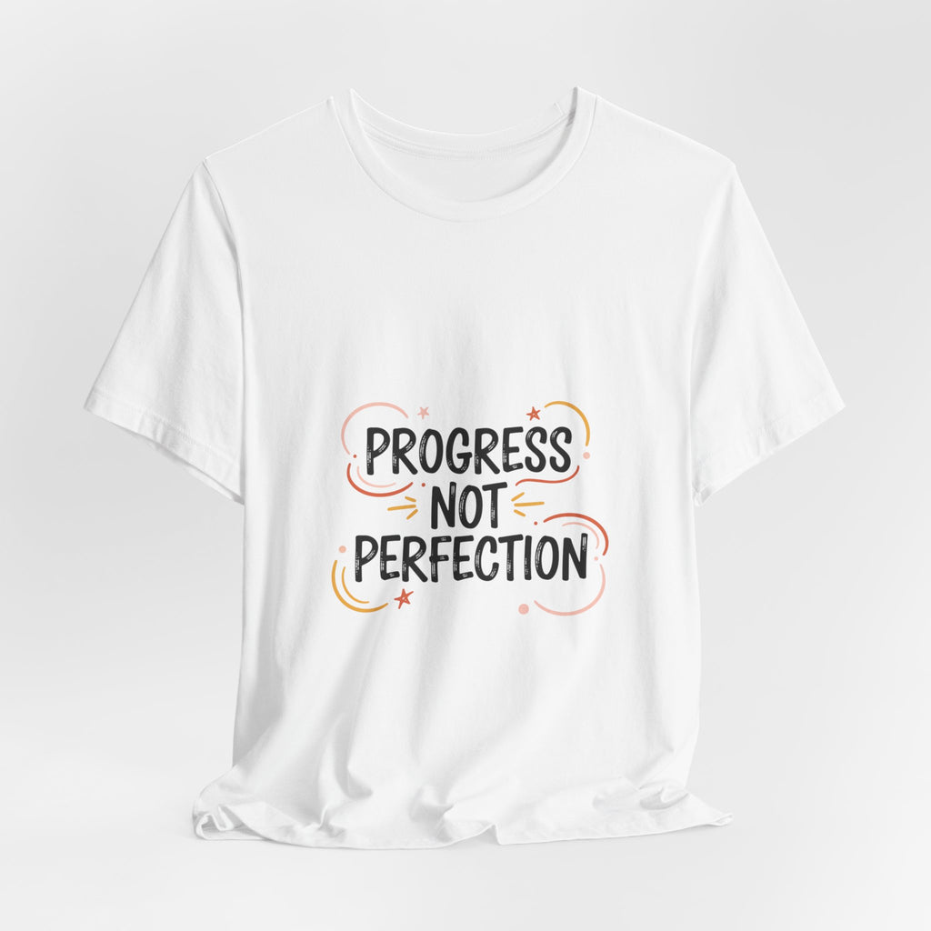 Progress Not Perfection Tee | marker font shirt, brush script tee